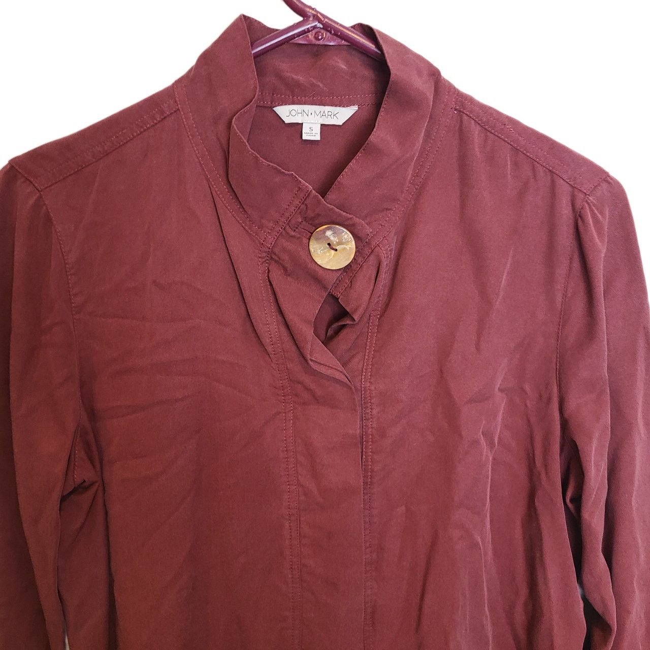 Market John Mark Women Burgundy Tunic S Lagenlook Minimalist Resort Size S / US 4 / IT 40 - 2 Thumbnail