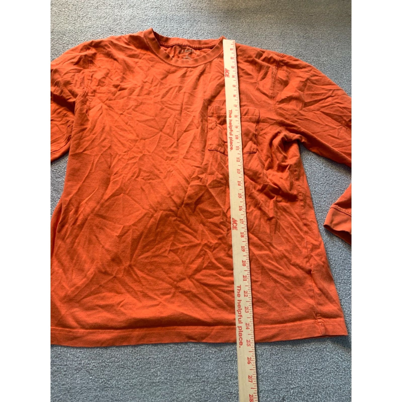 Vintage LL Bean Mens Long Sleeve Shirt Orange M Pocket Size US L / EU 52-54 / 3 - 3 Thumbnail