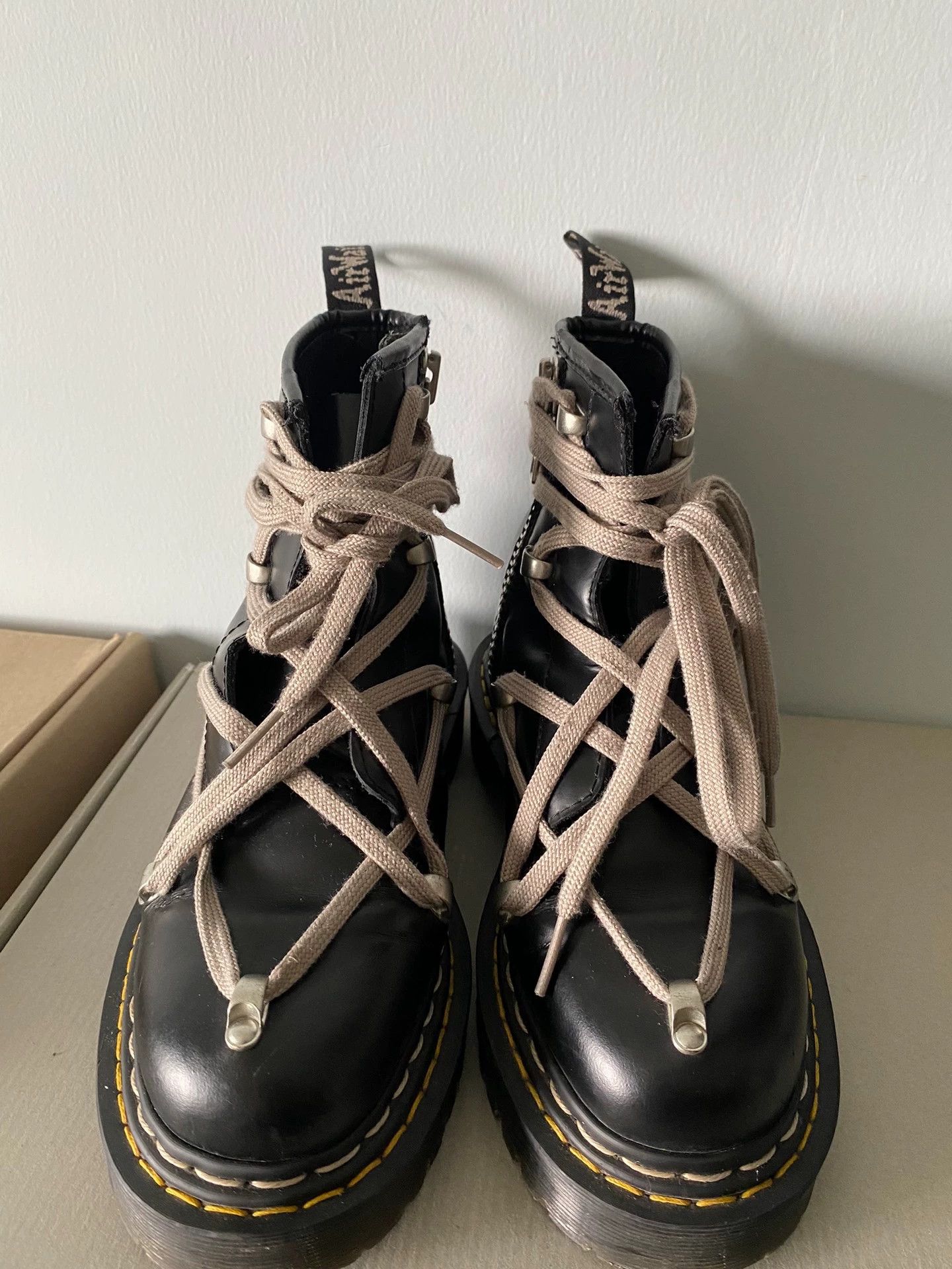 Rick Owens Rick Owens x Dr. Martens collaborationCrazy Lace-up Boots. Size US 6.5 / IT 36.5 - 1 Thumbnail