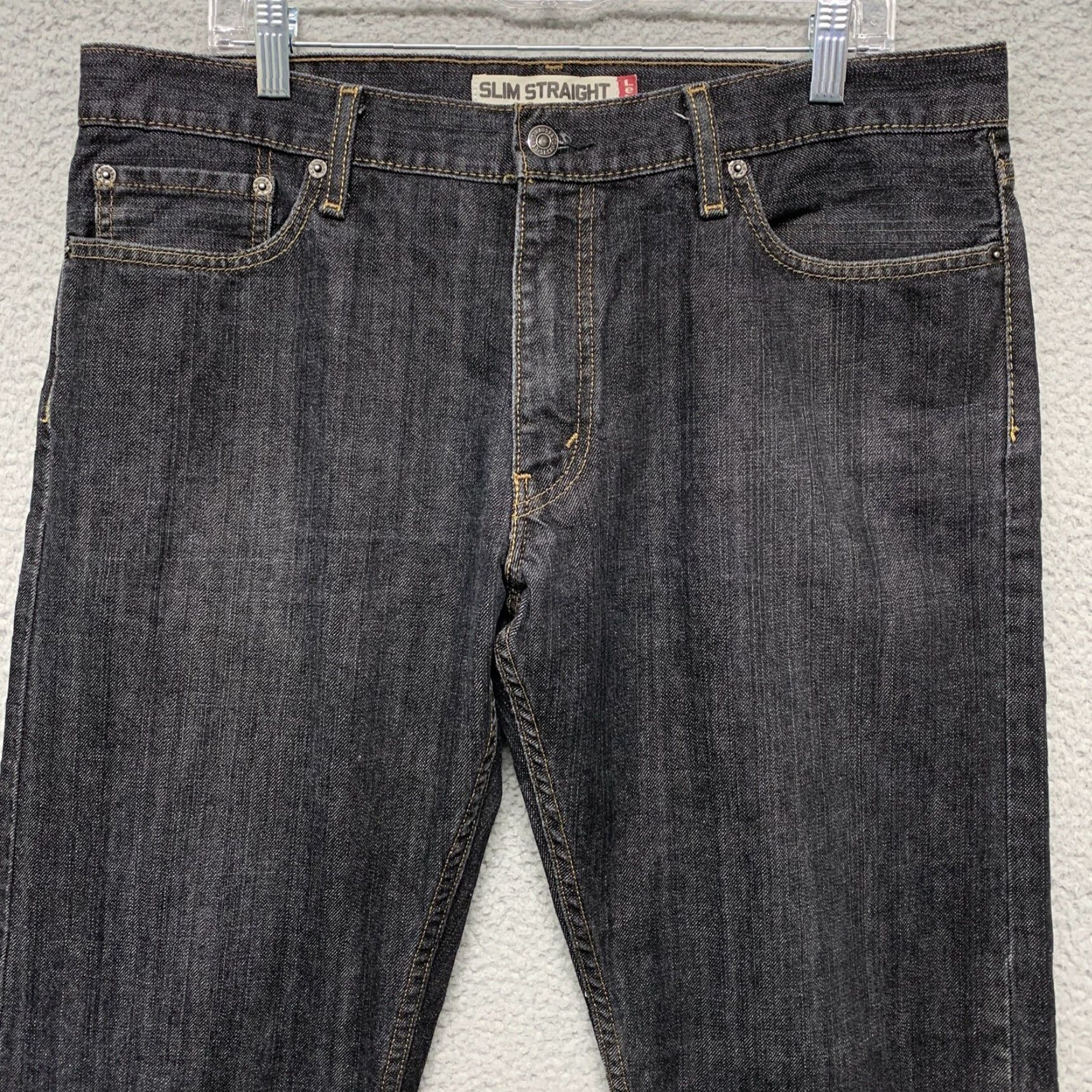Levi's Levi's 514 Slim Straight Fit Jeans Mens Heather Black Denim 37W 32L Jeans Mens Slim Denim Size US 37 - 2 Thumbnail