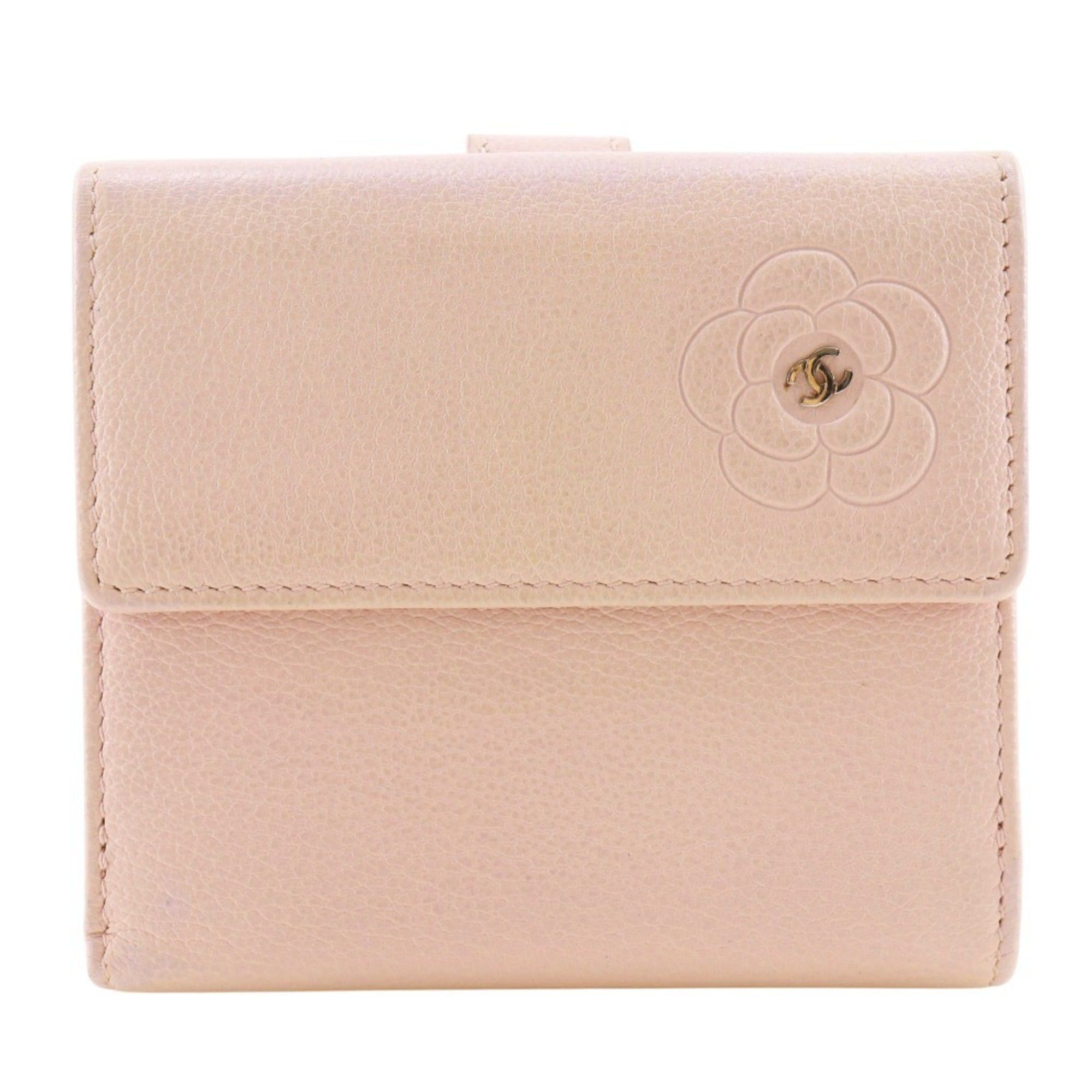 Chanel Chanel Camelia Bi-fold Wallet, Leather, Pink, Snap Button, Women's Size ONE SIZE - 1 Thumbnail