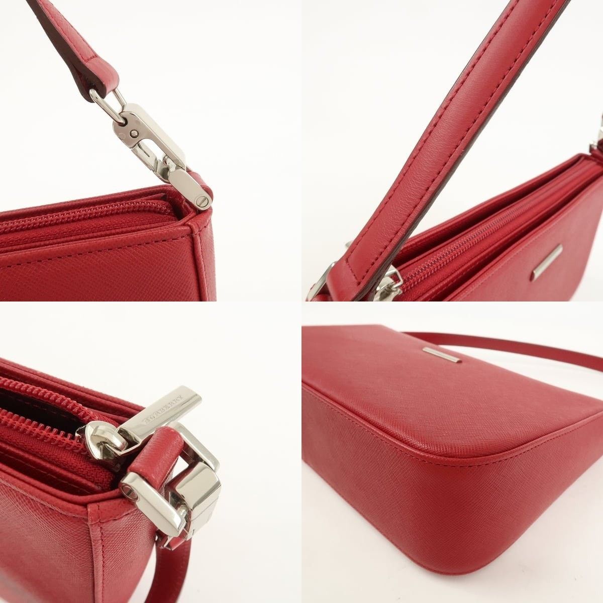 Burberry Burberry Saffiano Shoulder Bag Red Size ONE SIZE - 4 Thumbnail