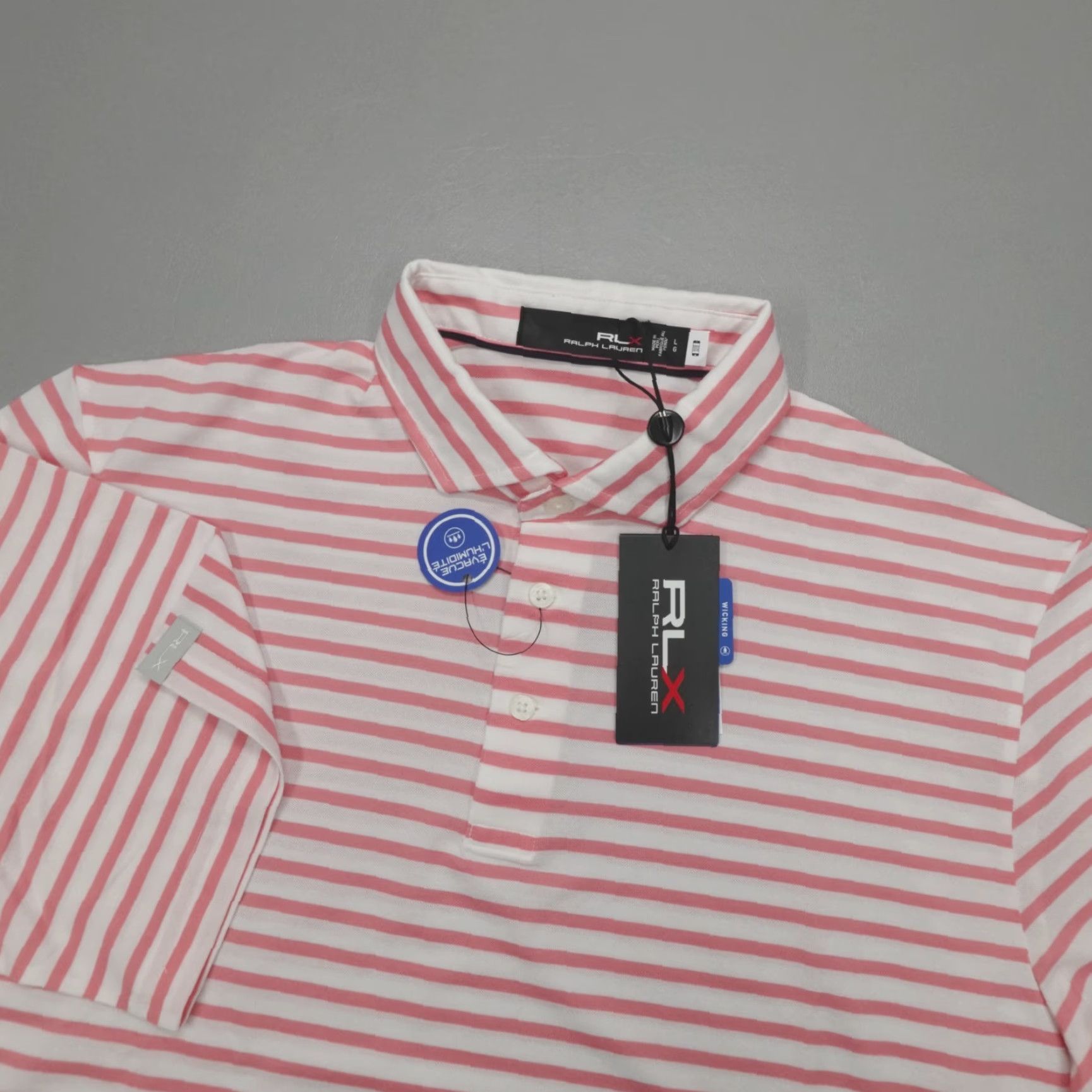 Ralph Lauren Ralph Lauren RLX Performance Golf Polo Shirt L Striped Wicking Lightweight Pink/White Men's Polo Shirt Shirt Mens Polo Shirt Size US L / EU 52-54 / 3 - 2 Thumbnail