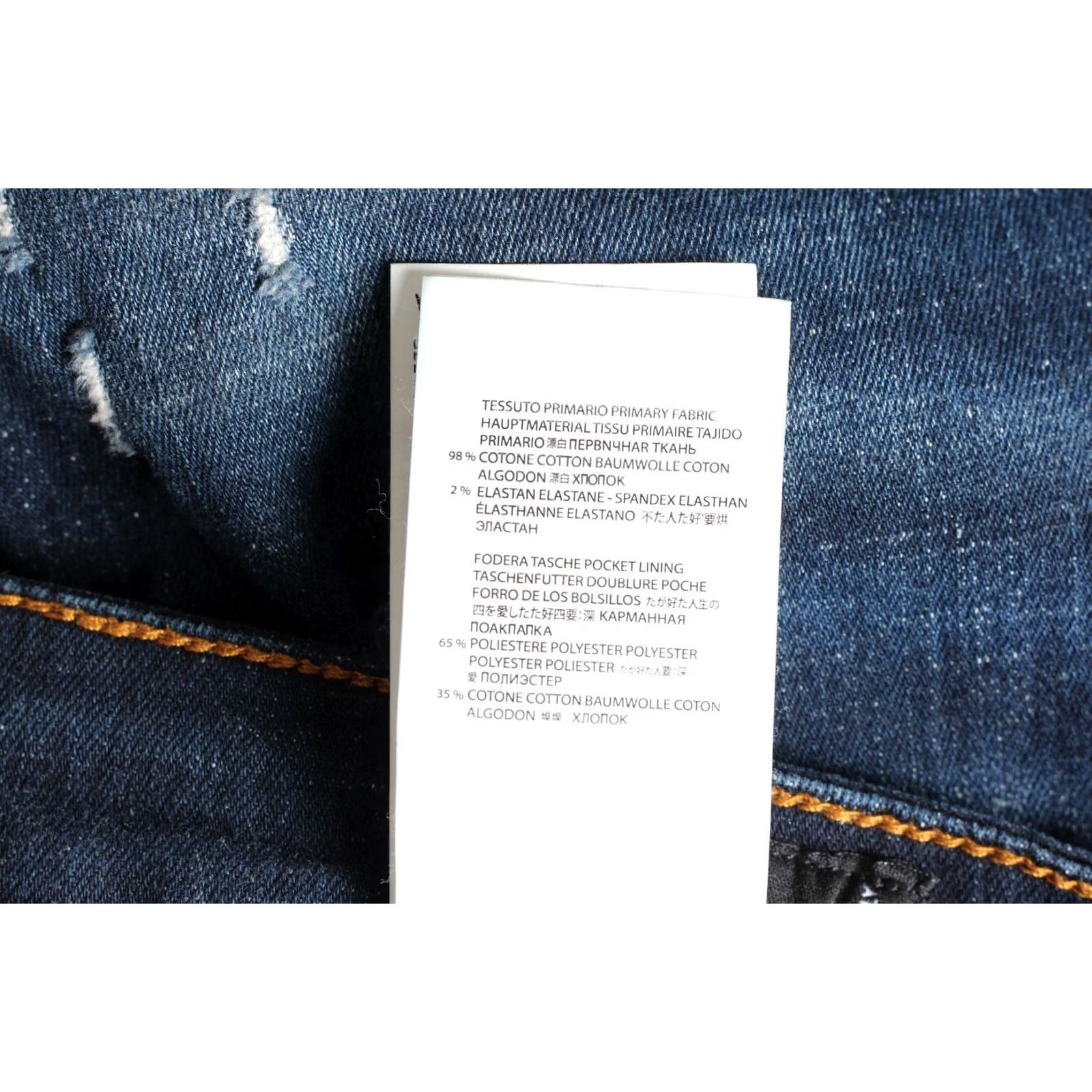 Dsquared2 DSQUARED2 Slim Jeans Men 46 W32 L31 Stretch Painted DZ7771 Blue Denim 5-Pocket Regular Mens Size US 30 / EU 46 - 6 Thumbnail