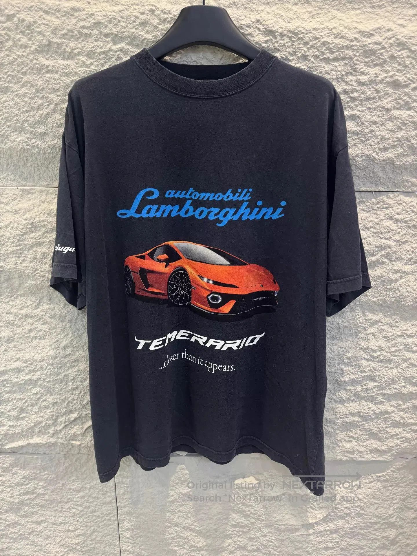 Balenciaga Black Lamborghini Car Graphic Short Sleeve T-Shirt. Size US M / EU 48-50 / 2 - 1 Thumbnail