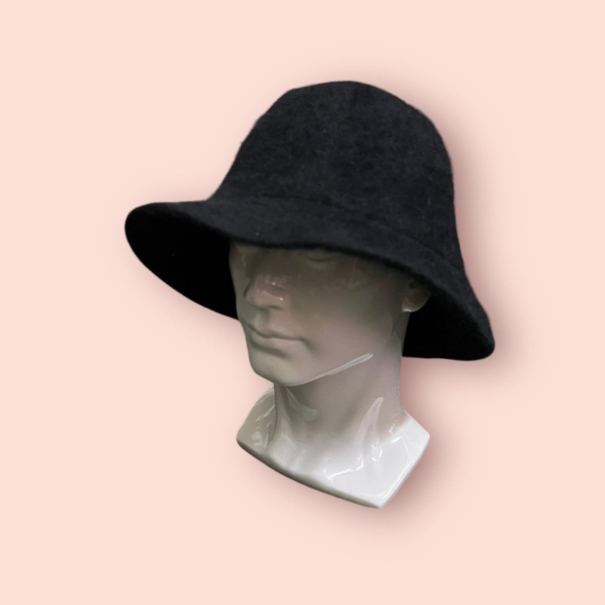Beams Plus × Japanese Brand VINTAGE RAY BEAMS MOHAIR BLACK WOOL BLEND BUCKET HAT Size ONE SIZE - 2 Thumbnail