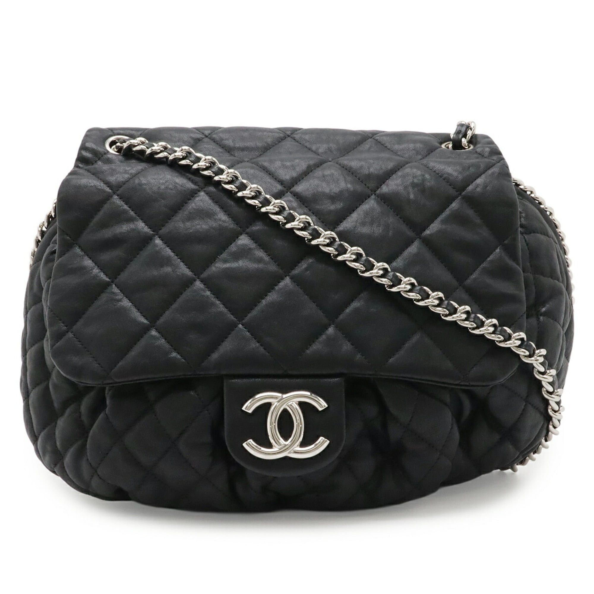 Chanel CHANEL Matelassé Chain Around Coco Mark Shoulder Bag, Leather, Black, A49889 Size ONE SIZE - 1 Thumbnail