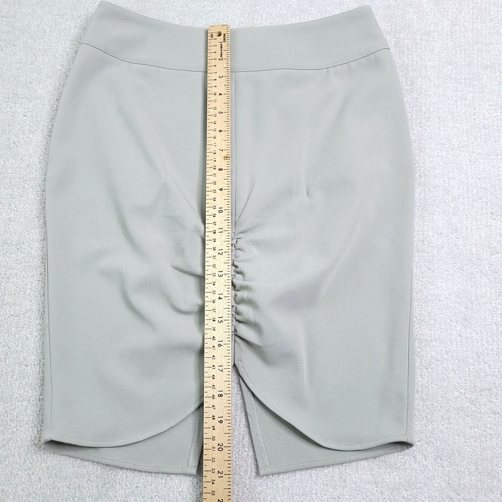 Vintage Body by Victoria Skirt Women's 4 Gray Cinched Front Slit Back Zip Short Mini 90s Women's Skirt Size 27" / US 4 / IT 40 - 6 Thumbnail