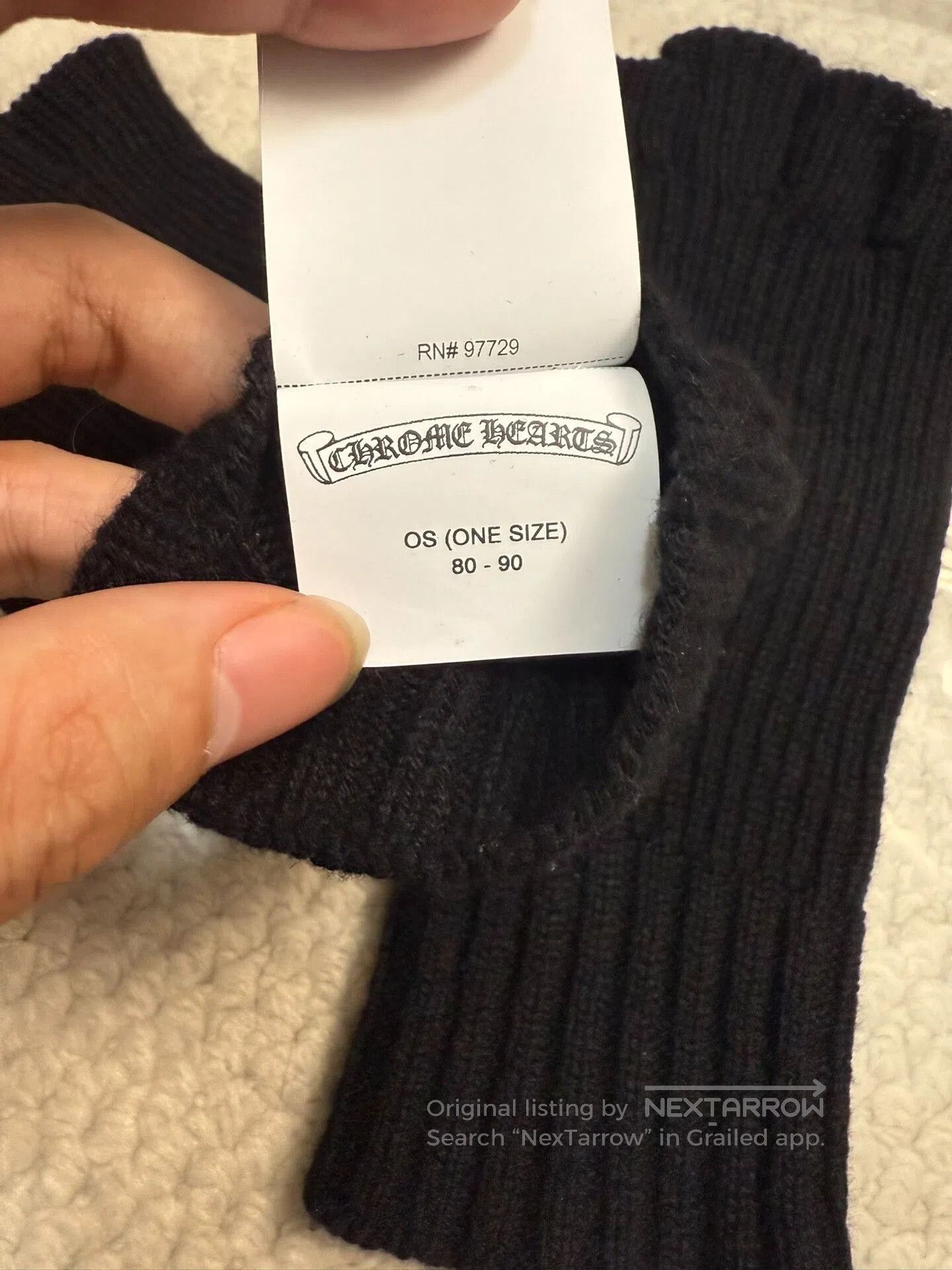 Chrome Hearts Chrome Hearts Black Cashmere Fingerless Gloves. Size ONE SIZE - 5 Thumbnail