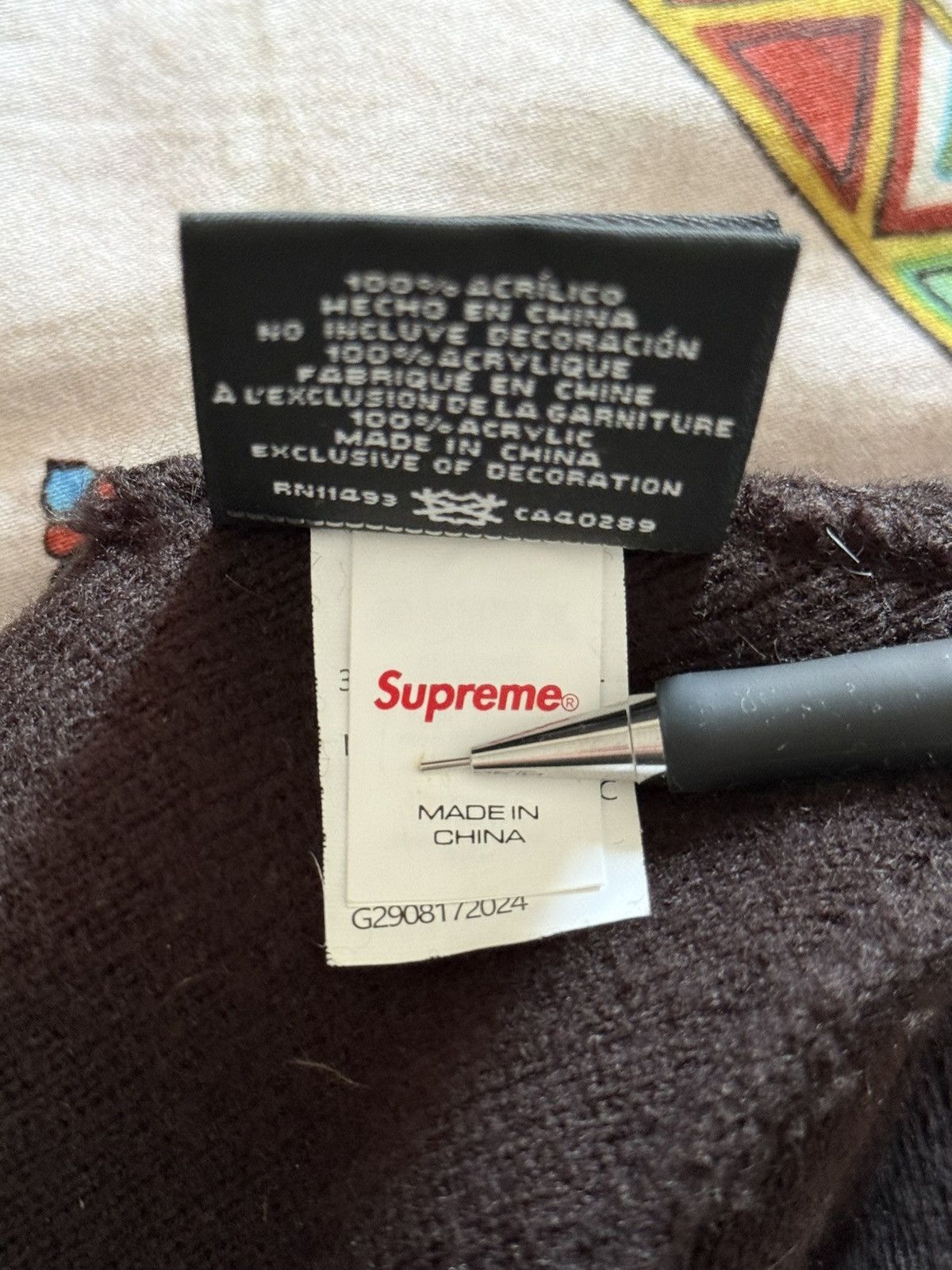 Supreme Supreme Script Logo Beanie – Black Dual-logo design Size ONE SIZE - 4 Thumbnail