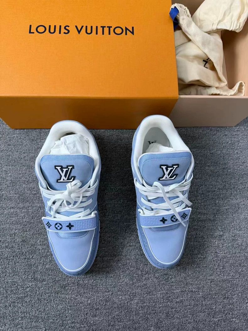 Louis Vuitton Trainer's New Blue Velcro shoes