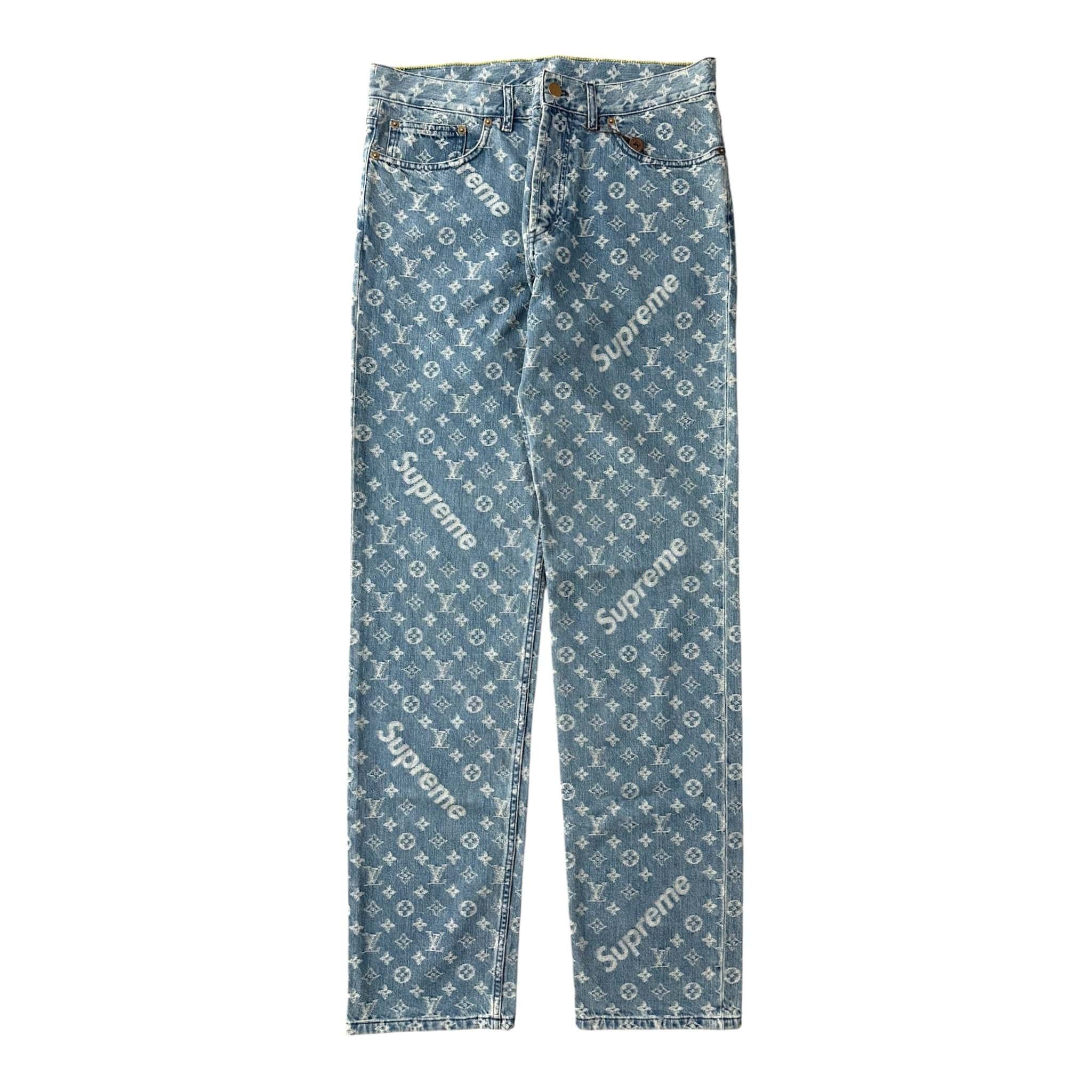 Supreme Supreme Checks Embroidered Denim Jeans | Grailed