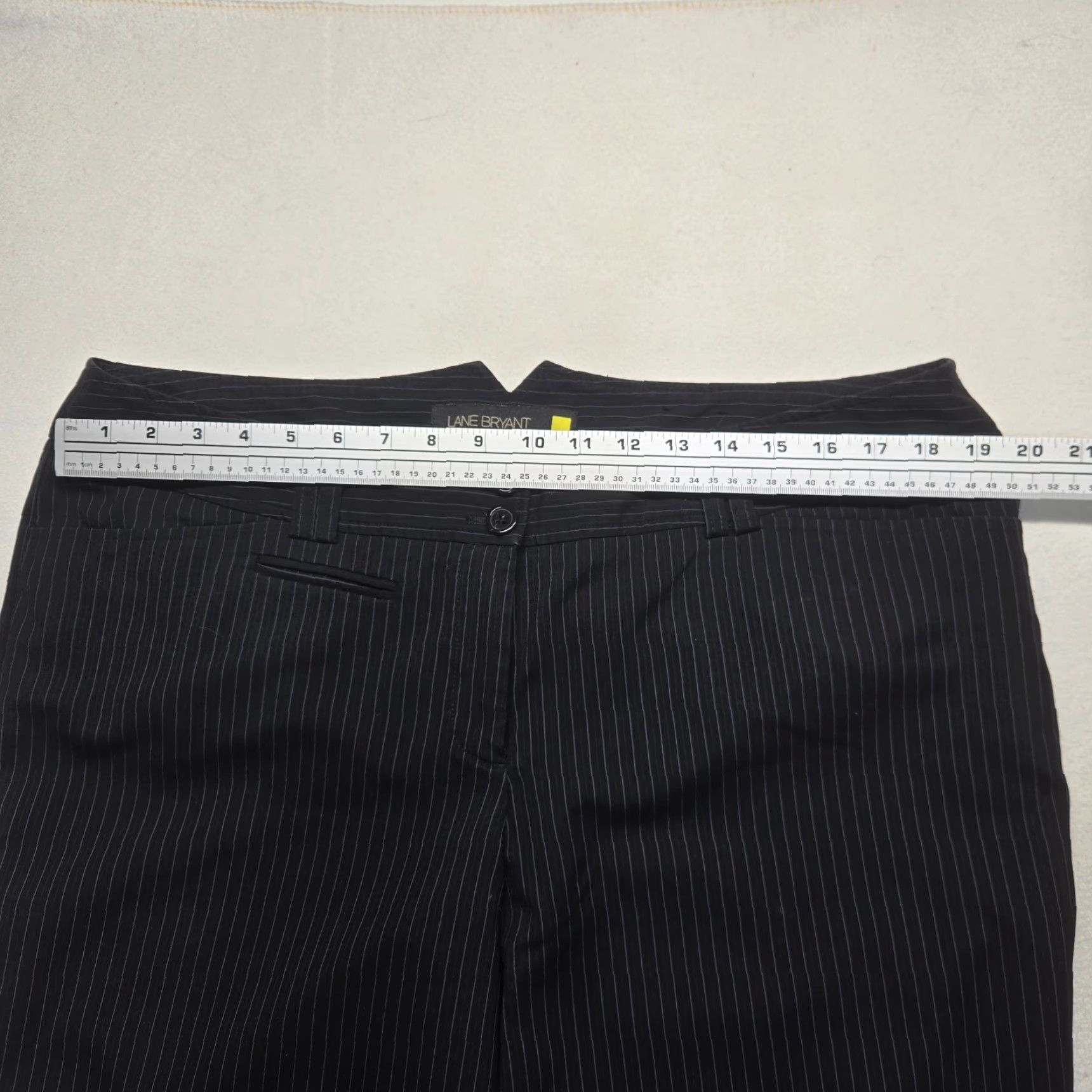 Vintage Lane Bryant Pants Dress Wide-Leg Black Stripe Striped Plus Size 4 Adult Women's size 4 Womens Pants Size 27" / US 4 / IT 40 - 4 Thumbnail