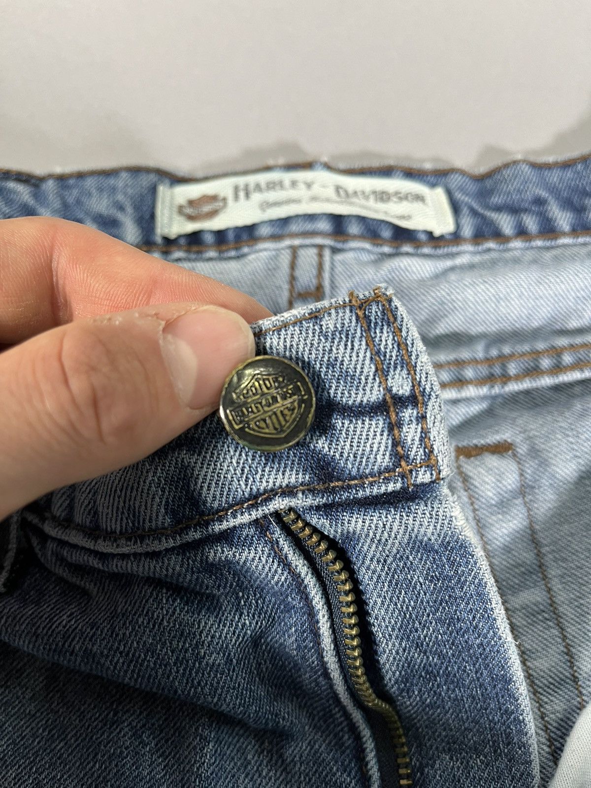 Harley Davidson Y2K Upcycled Harley Davidson Blue Jeans Size 30" / US 8 / IT 44 - 5 Thumbnail