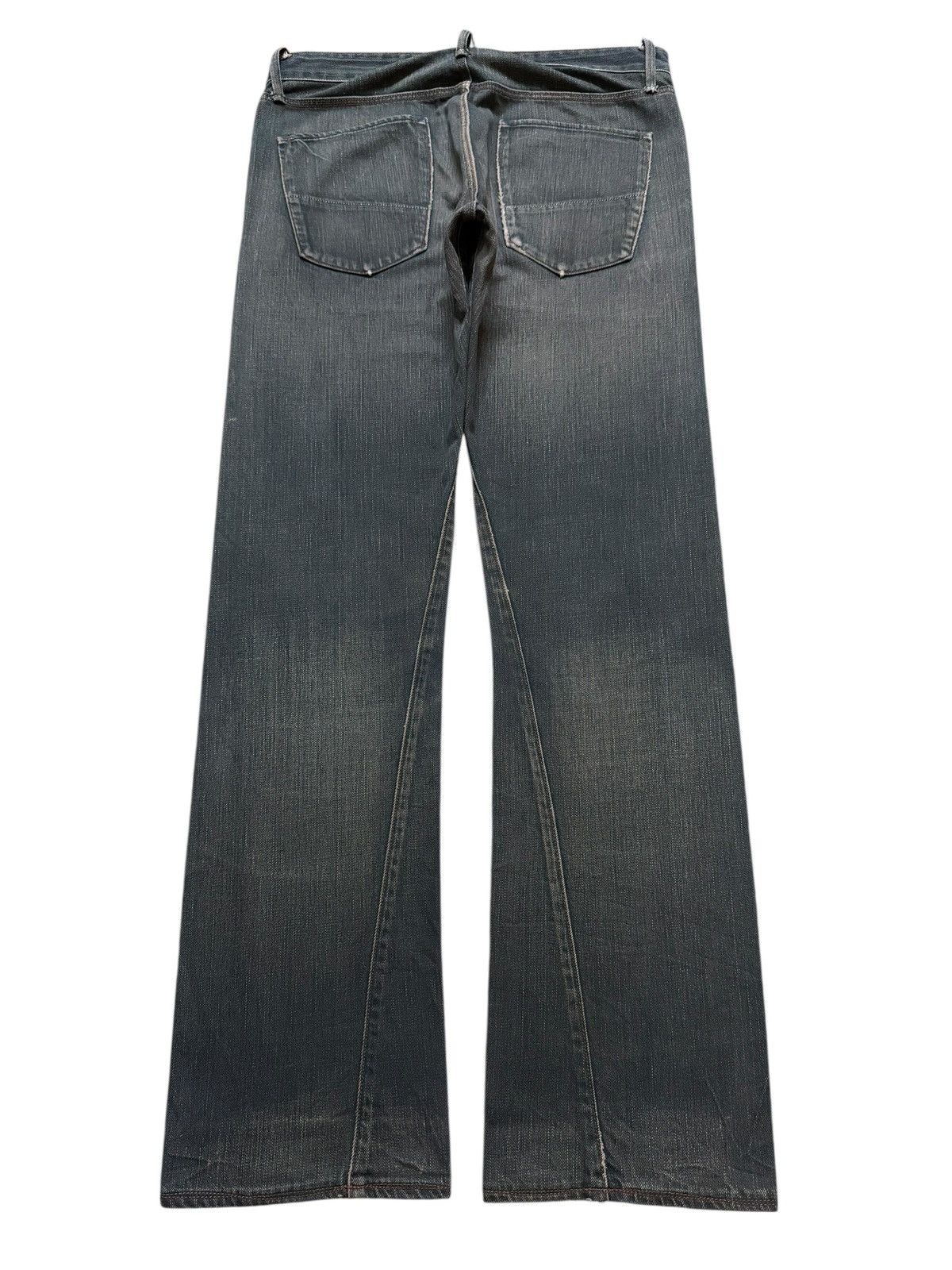 If Six Was Nine Vintage Y2K Japanese Brand Blue Faded Wash Spiral Wide Leg Size US 31 - 2 Thumbnail