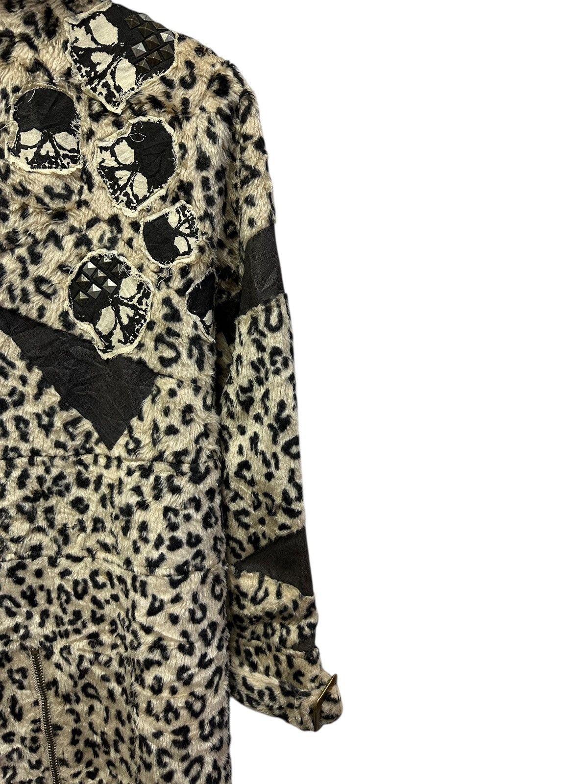 Japanese Brand 🔥Glad News Punk Faux Fur Leopard Skull Jacket Size US S / EU 44-46 / 1 - 19 Thumbnail