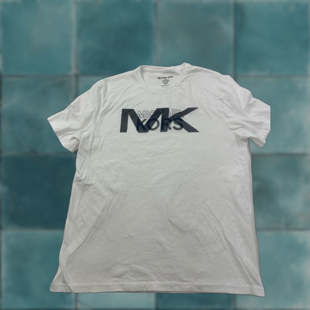 Michael Kors Michael Kors T-Shirt Mens Large White Short Sleeve Crew Neck Logo Size US L / EU 52-54 / 3 - 1 Thumbnail