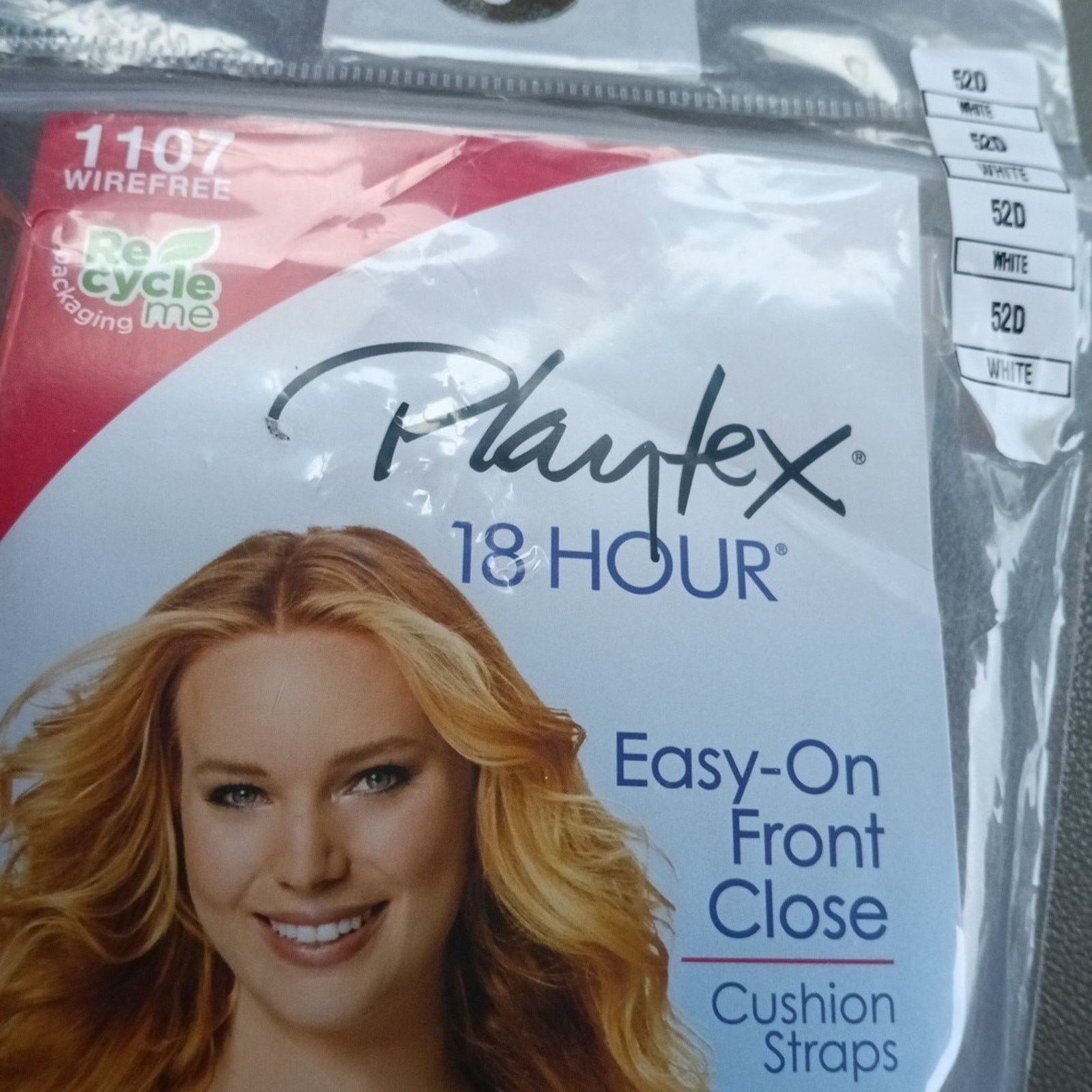 Other Playtex 18 hour Bra 52D White Front Close WireFree Cushion Size ONE SIZE - 2 Thumbnail