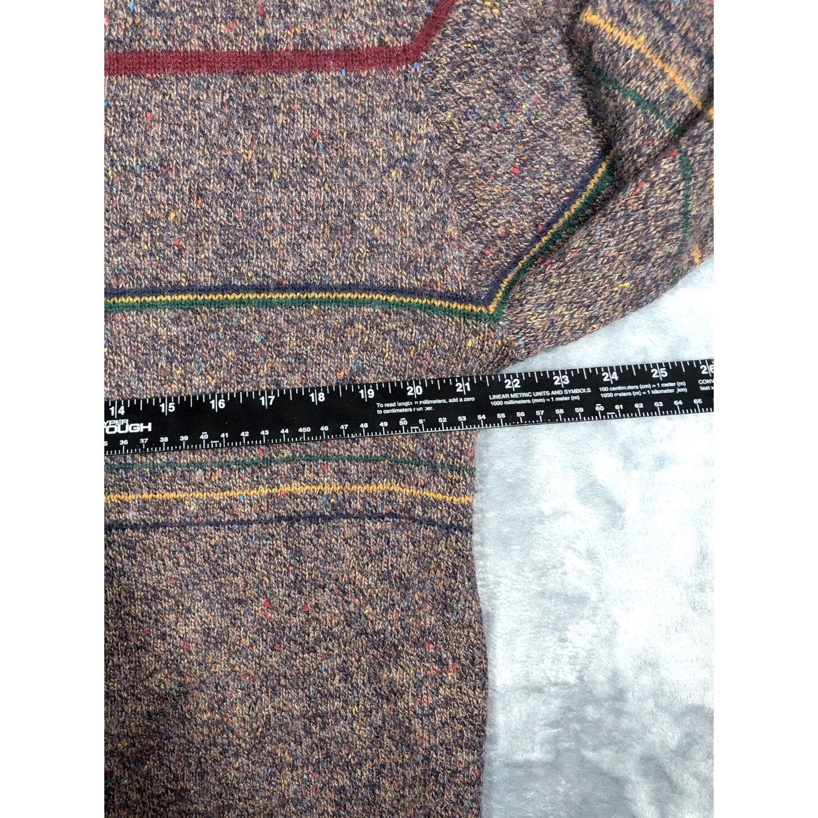 Vintage VINTAGE Robert Bruce Sweater Mens XL Brown Knit Stripe V Neck Made USA 90s Size US XL / EU 56 / 4 - 3 Thumbnail