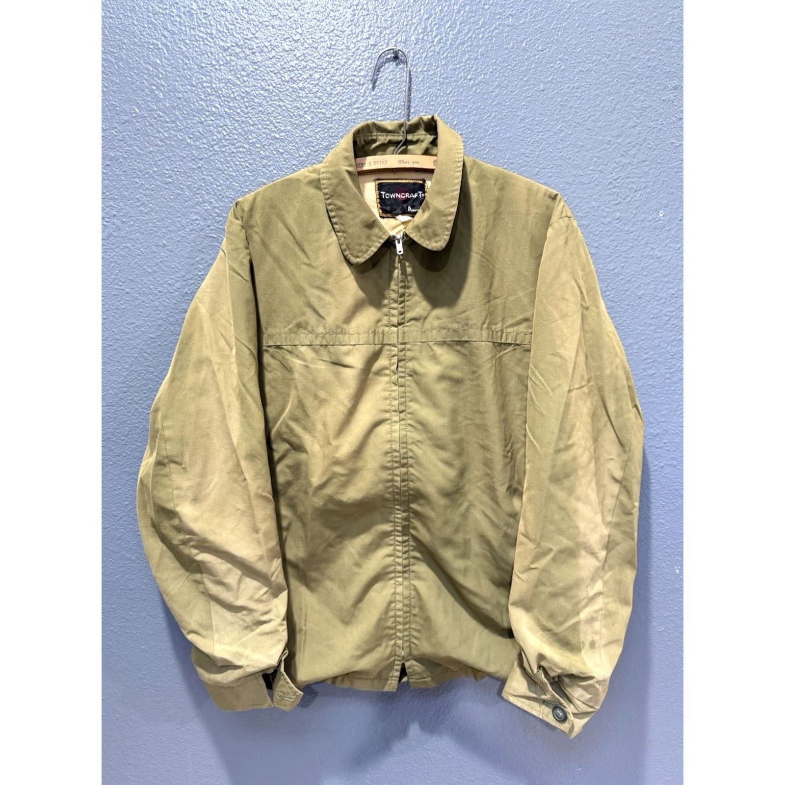Vintage VINTAGE Towncraft Jacket Green Men L Cotton Zip Size US L / EU 52-54 / 3 - 3 Thumbnail