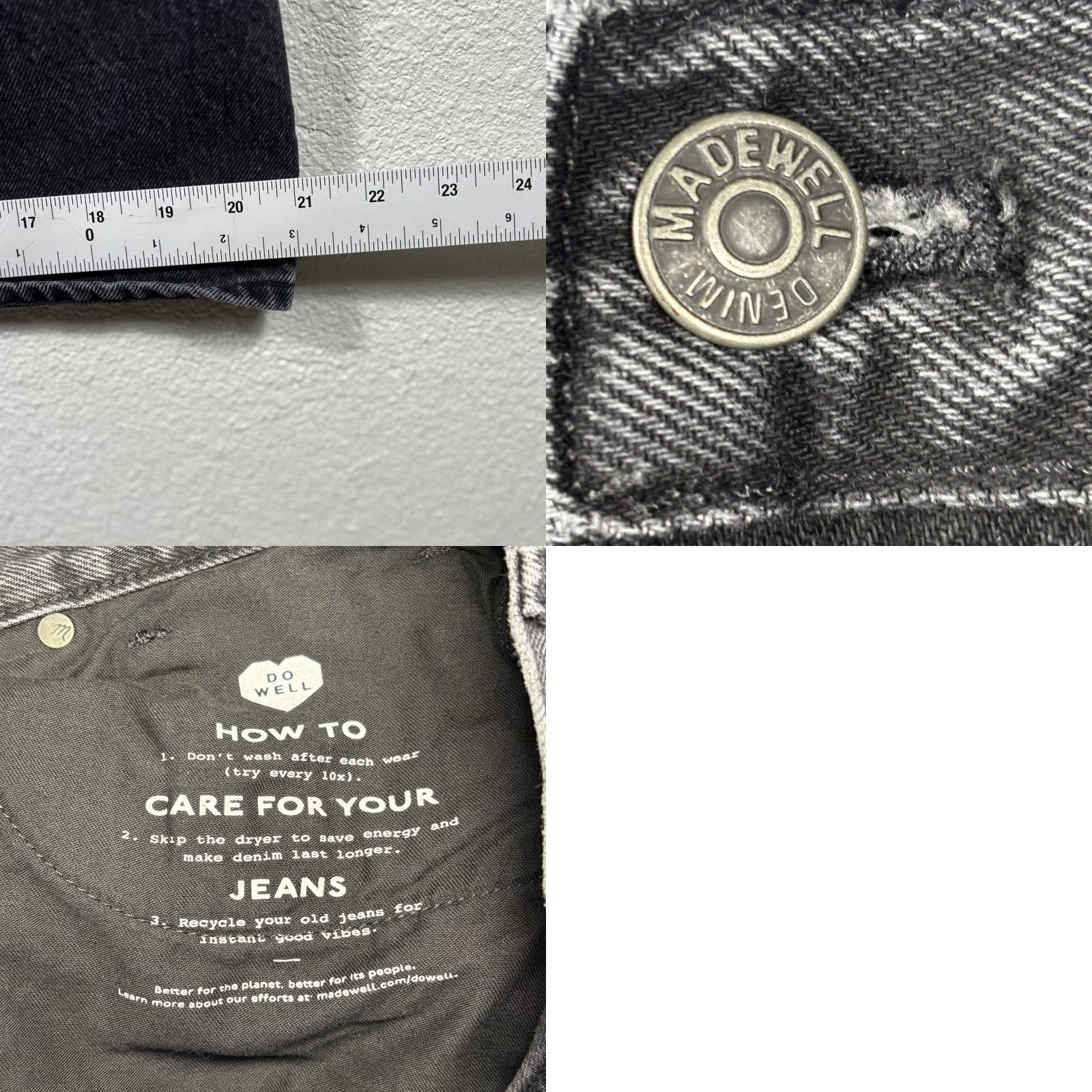 Madewell Madewell Denim Skirt Women 29 Maxi Skirt Black Lunar Wash Mid Rise Pockets 100% Cotton Casual Women Size 29" - 8 Thumbnail