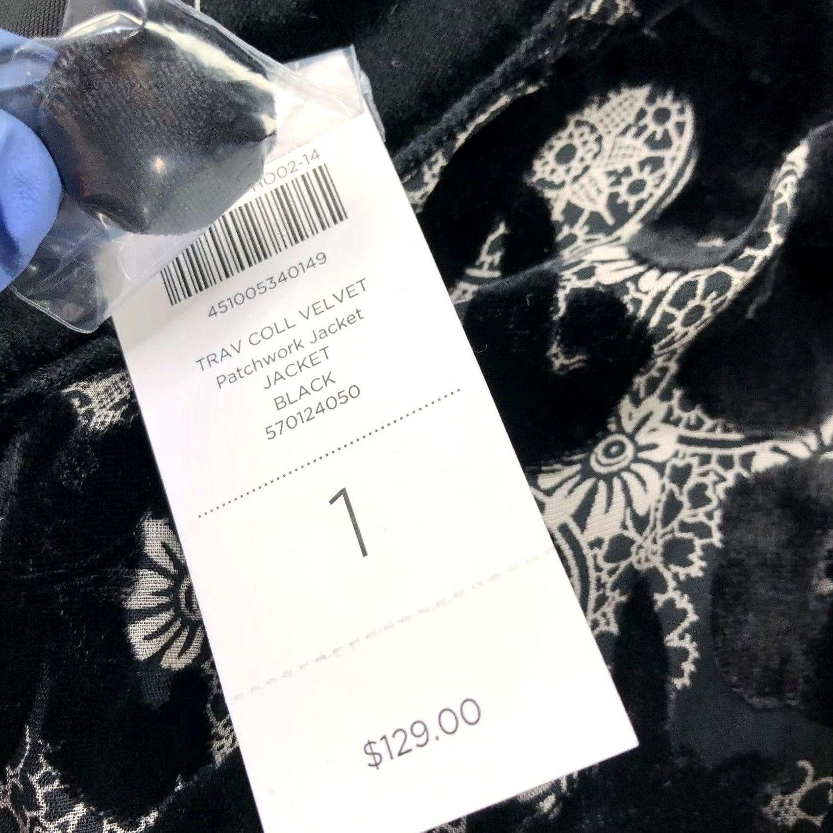 Vintage Chico's NEW Size 1 Velvet Patchwork Jacket Button Long Sleeve Shirt Shirt Womens Regular Black Geometric Button-Up 4 Seasons Casual Womens Size XS / US 0-2 / IT 36-38 - 5 Thumbnail