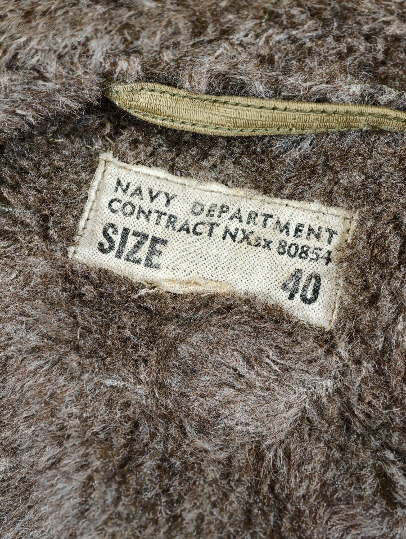 Vintage True Vintage Rare 1944 USN N1 Deck Jacket (Khaki) Size US M / EU 48-50 / 2 - 8 Thumbnail