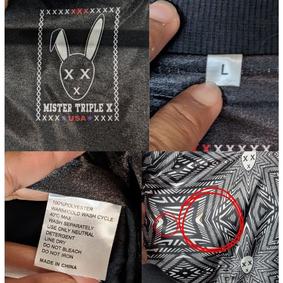 Unknown London Mister Triple X Designer Swim Track Jacket Black White Men’s Size US L / EU 52-54 / 3 - 8 Thumbnail