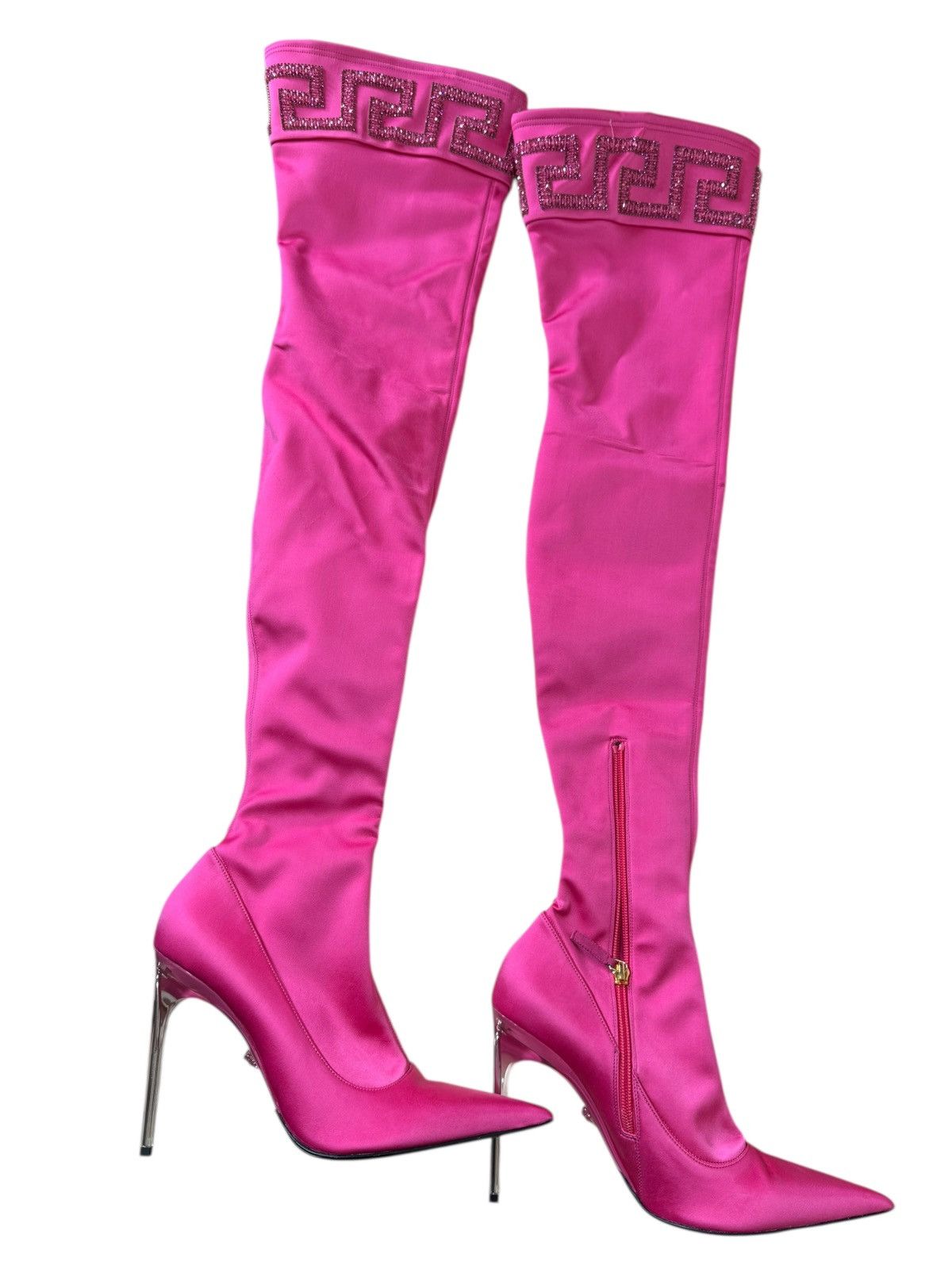 Versace VERSACE Over-the-Knee Boots in Fuchsia Satin Finish Size US 10 / IT 40 - 6 Thumbnail