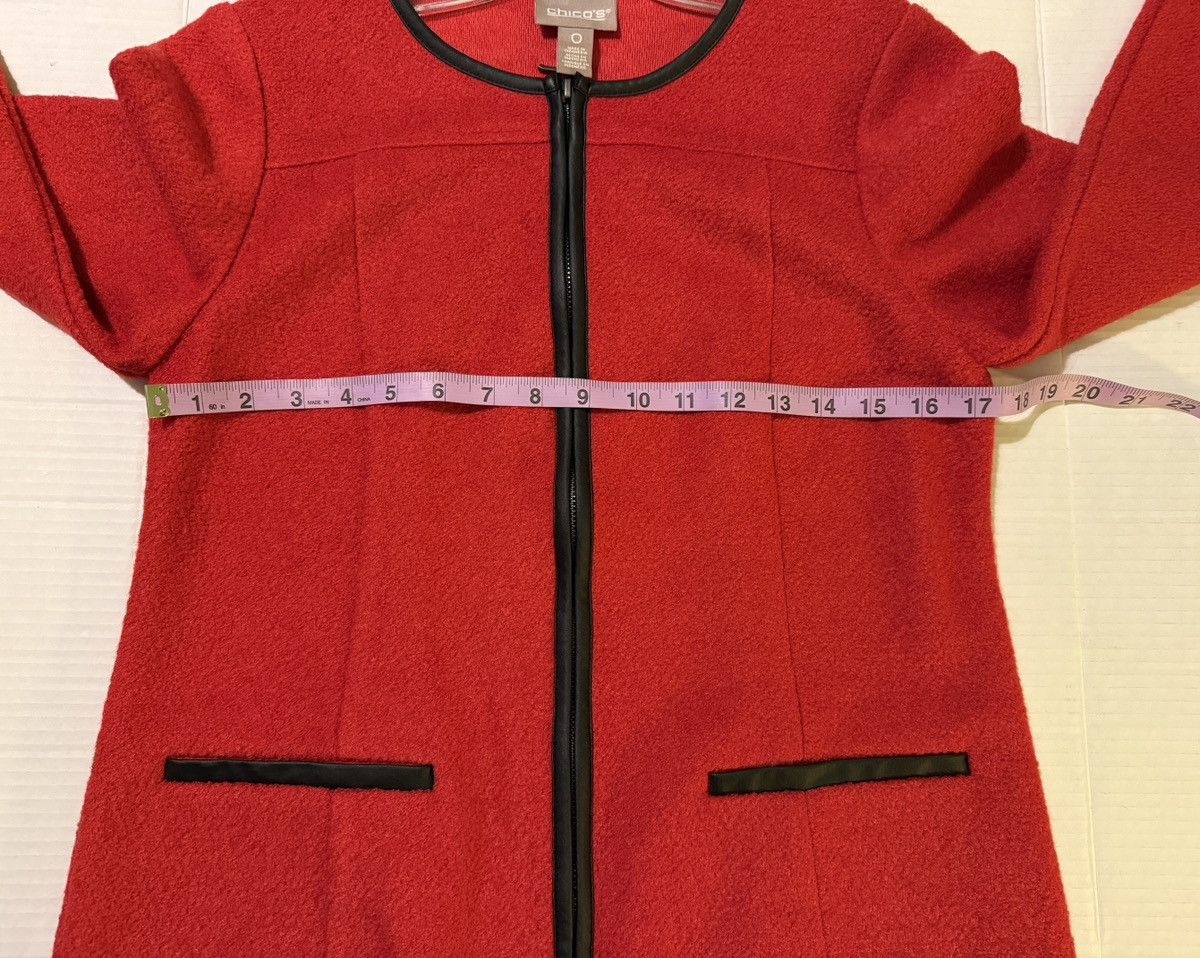 Chicos Chico’s Women’s Red Wool Blend Full Zip Faux Leather Size S / US 4 / IT 40 - 8 Thumbnail