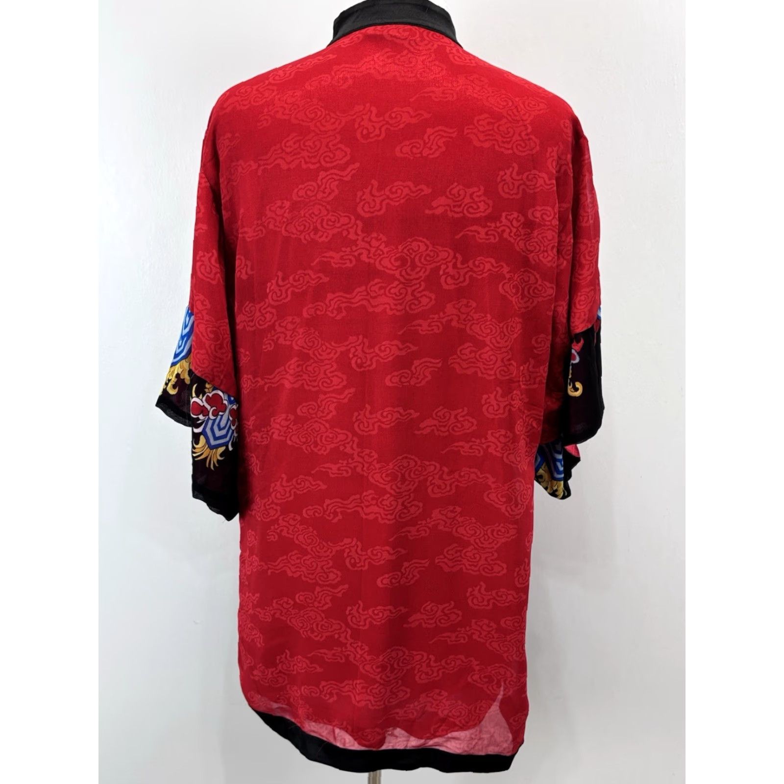 X-LARGE Very Vollbrach Red Lined Tunic Top Sz X-Large Women’s Asian Art To Wear Shirt Size XL / US 12-14 / IT 48-50 - 3 Thumbnail