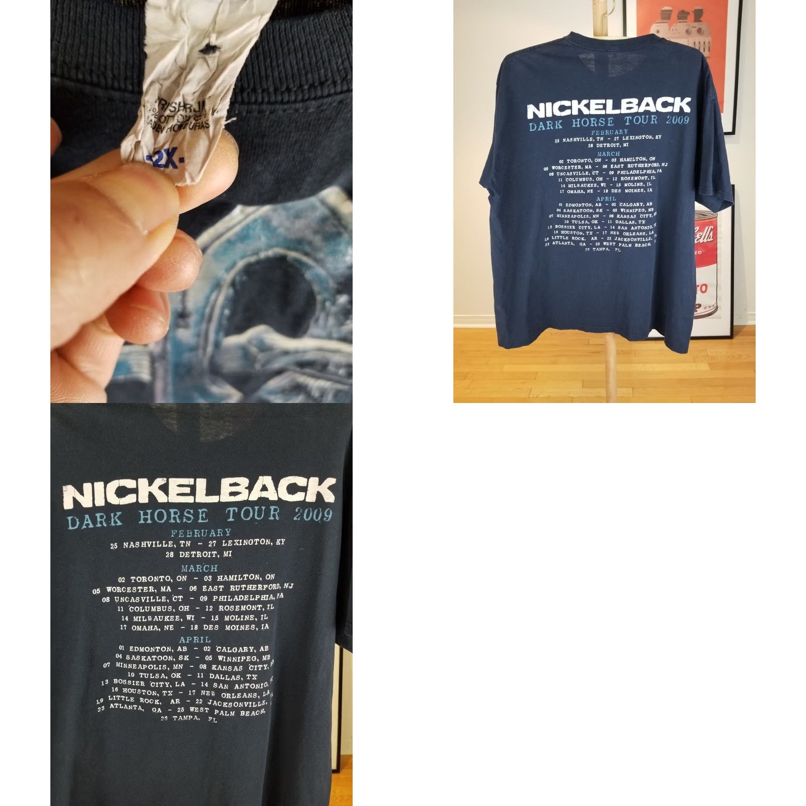 Vintage VINTAGE Nickelback Dark Horse Tour T-Shirt 2XL Mens Black Cotton 2009 Size US XXL / EU 58 / 5 - 8 Thumbnail