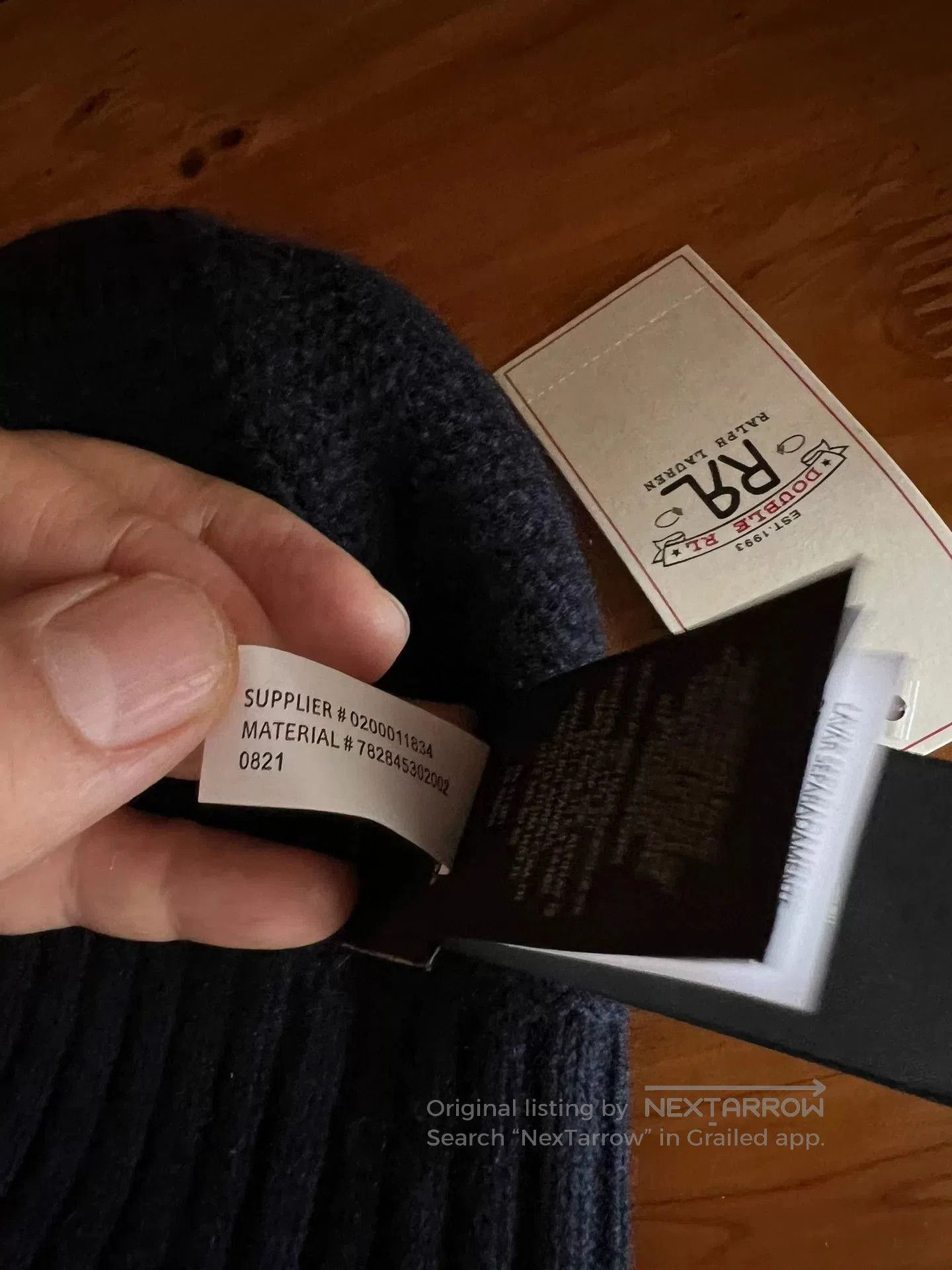 RRL Ralph Lauren RRL Double RL Dark Blue Goat Wool Beanie. Size ONE SIZE - 8 Thumbnail