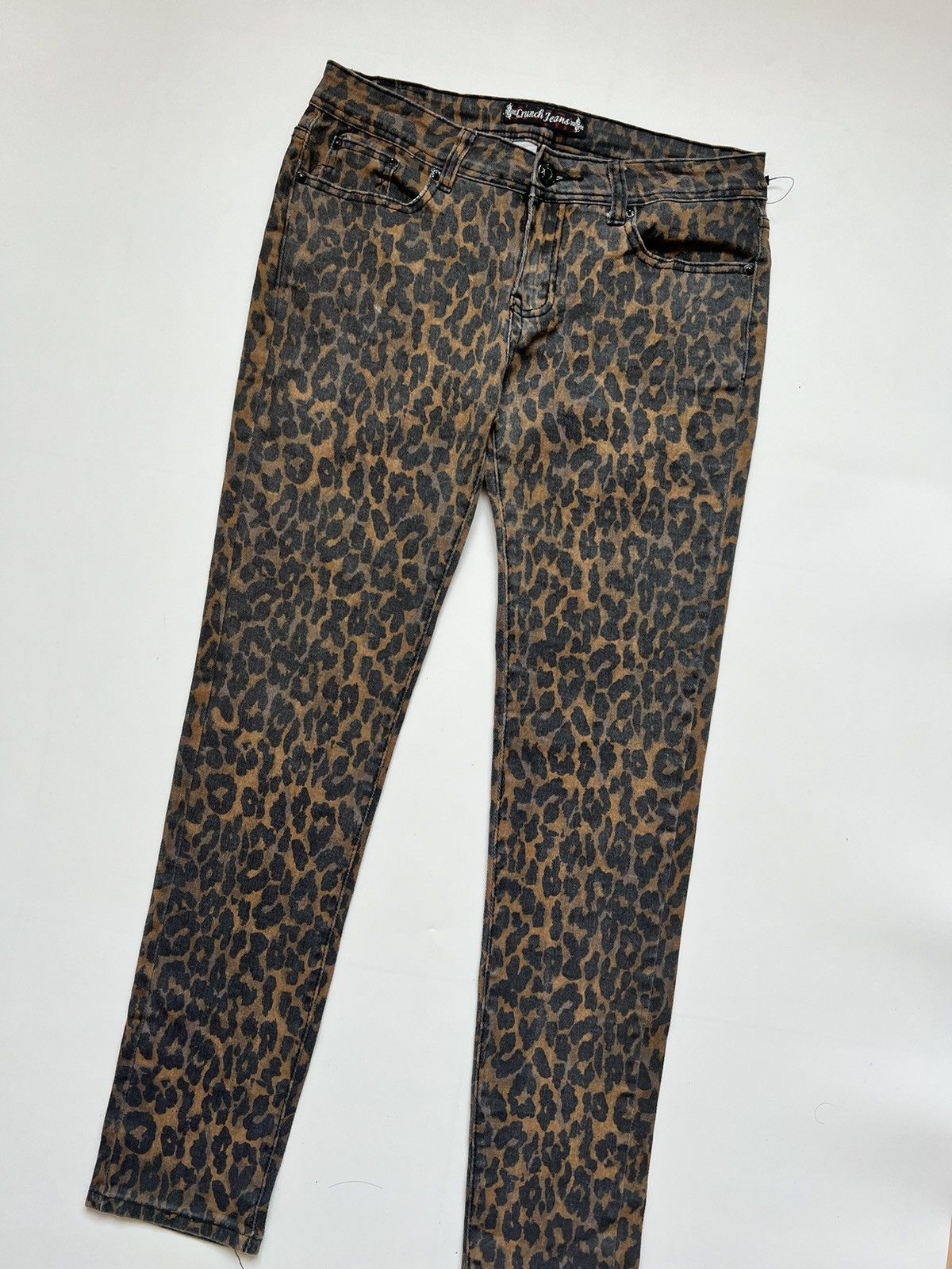 Japanese Brand Crunch Japanese Denim Leopard Print Skinny Size 32" / US 10 / IT 46 - 5 Thumbnail