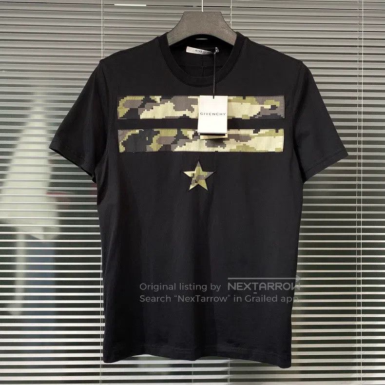 Givenchy Givenchy Short-sleeve T-shirt with Camo Patch and Star Emb Size US M / EU 48-50 / 2 - 1 Thumbnail