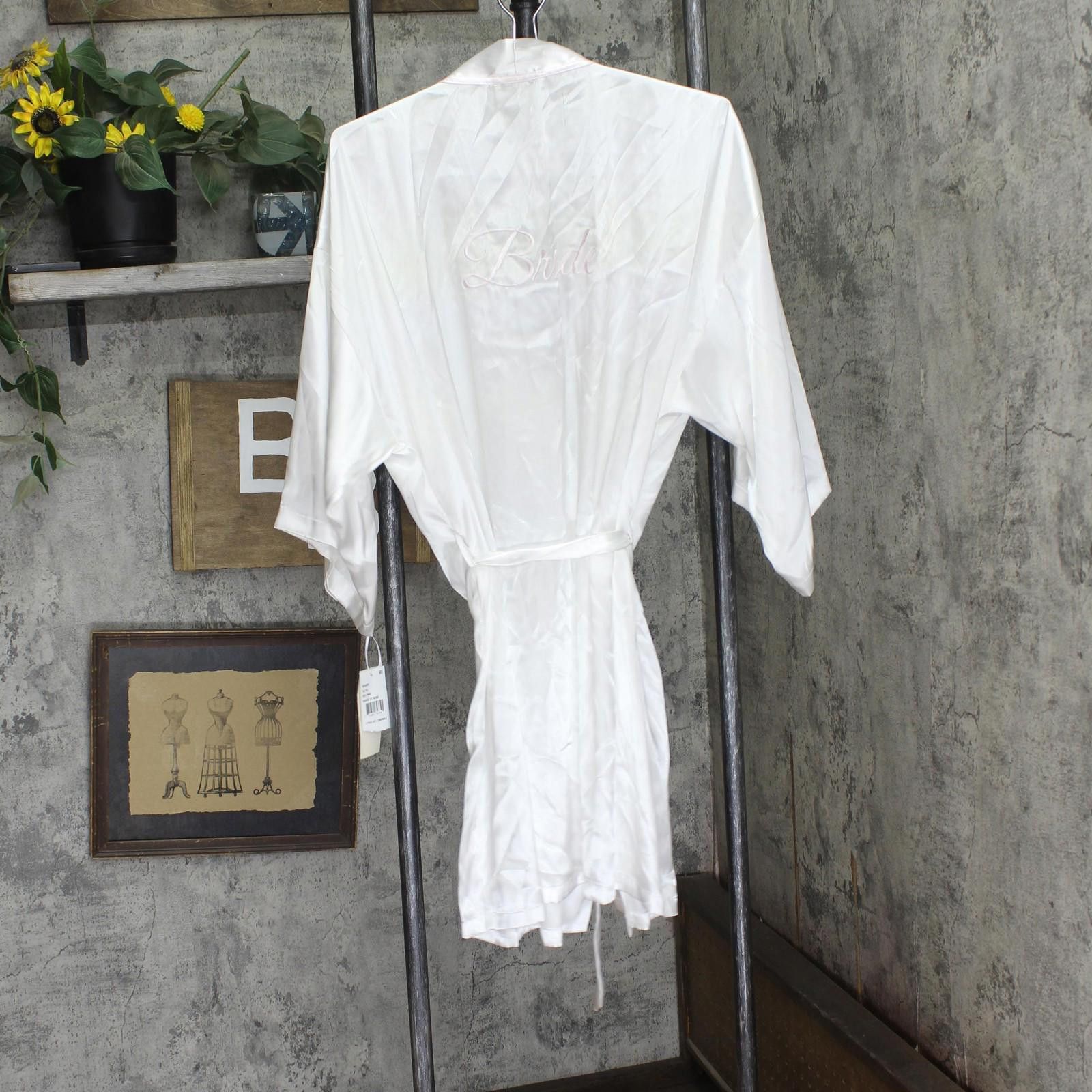 Other Linea Donatella Womens Bride Satin Wrap Robe Bds091 White Xl Size ONE SIZE - 2 Thumbnail