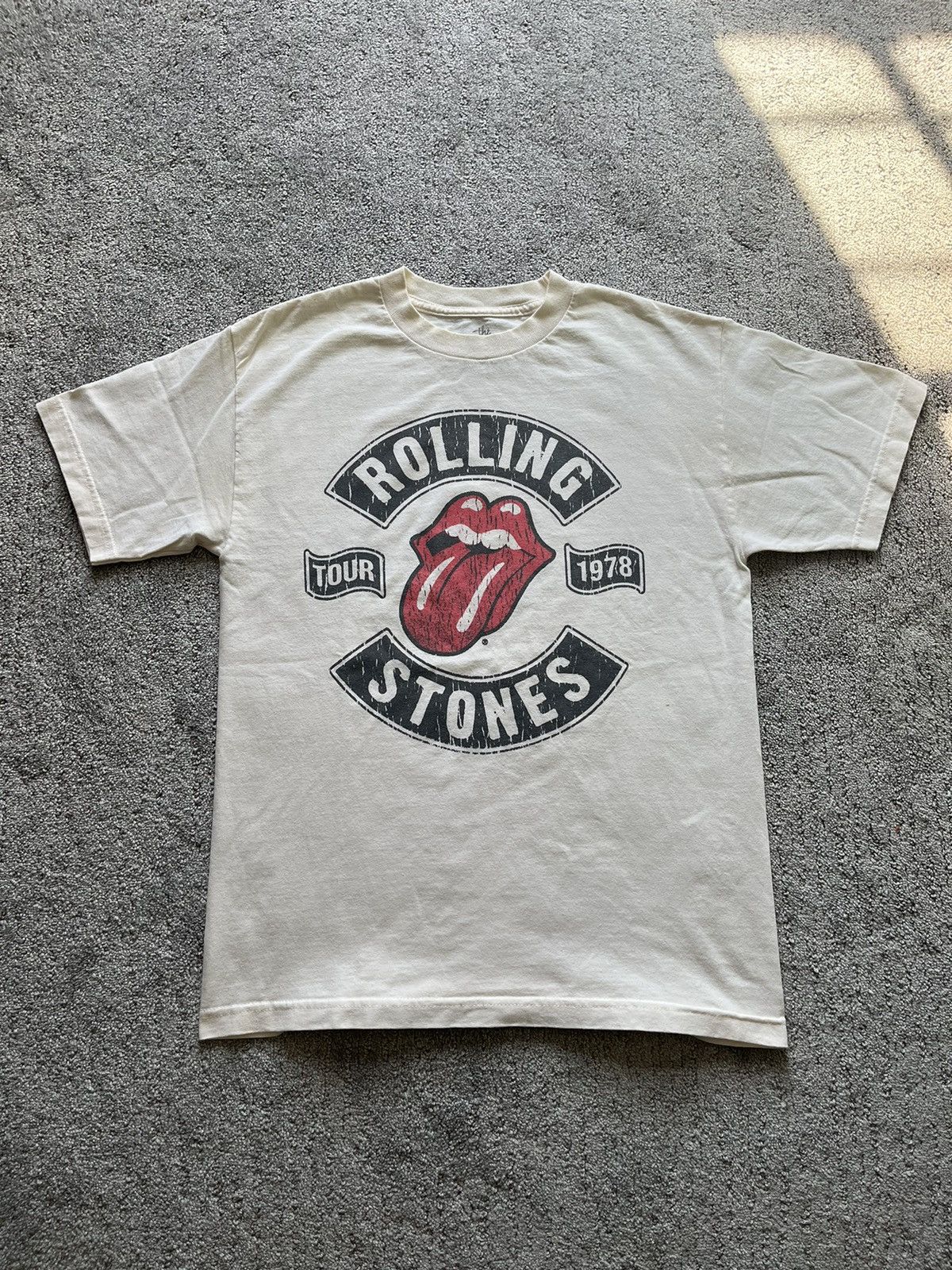 Rolling Stones Stoned Off White Thrifted Graphic Tee