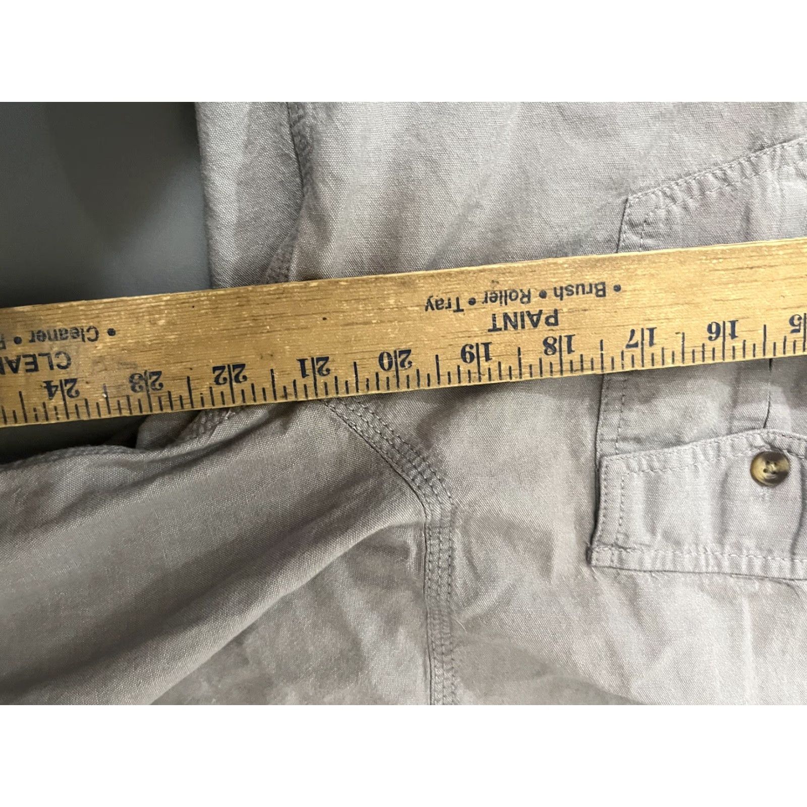 H&M H&M Button-Up Shirt XL Gray Solid Long Sleeve with Pockets Men Slim Fit Classic Professional Dress Shirt - Mens XL Gray Button-Down Front Size 46R - 5 Thumbnail