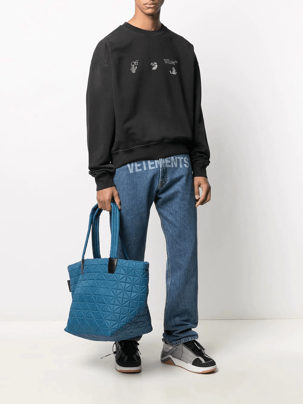 Off-White Vintage Black Big Logo Oversized Skate Sweatshirt Size XS / US 0-2 / IT 36-38 - 4 Thumbnail