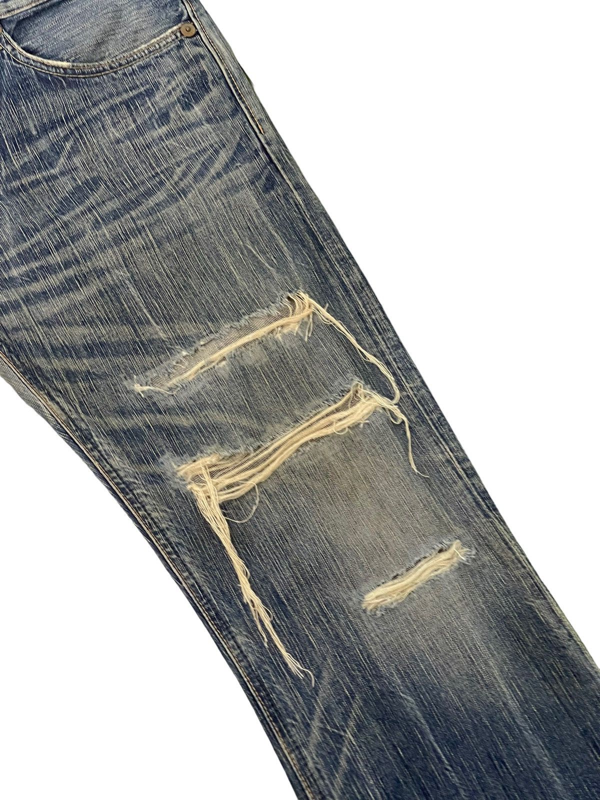 Edwin Flare Jeans Edwin Japan Faded Distress Boot Cut 8🟦0 Size US 35 - 7 Thumbnail