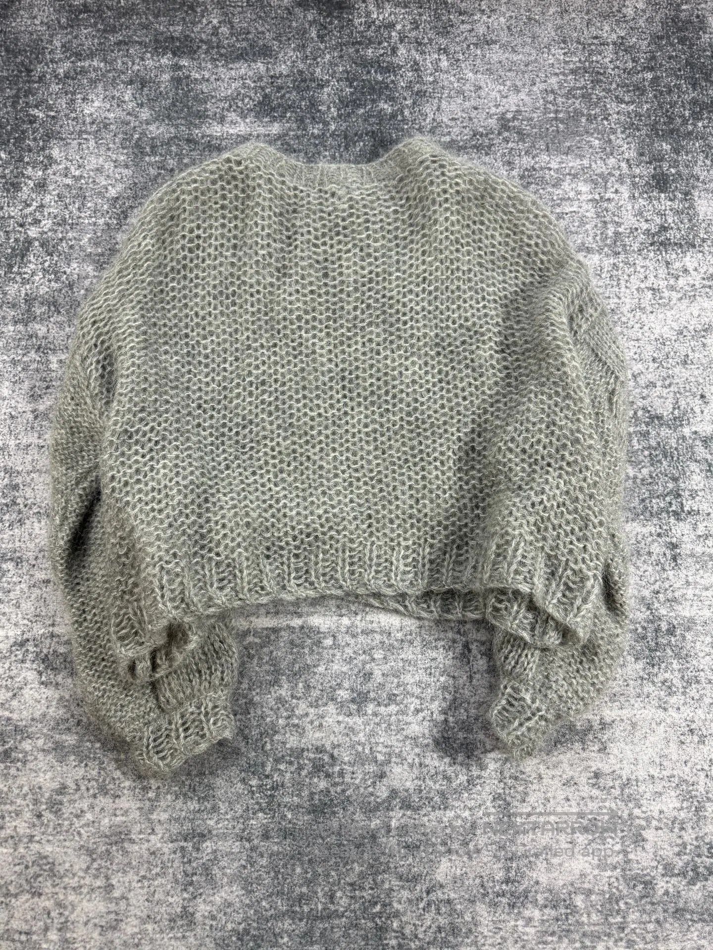 Loewe gray mohair cropped sweater by Loewe. Size XS / US 0-2 / IT 36-38 - 2 Thumbnail