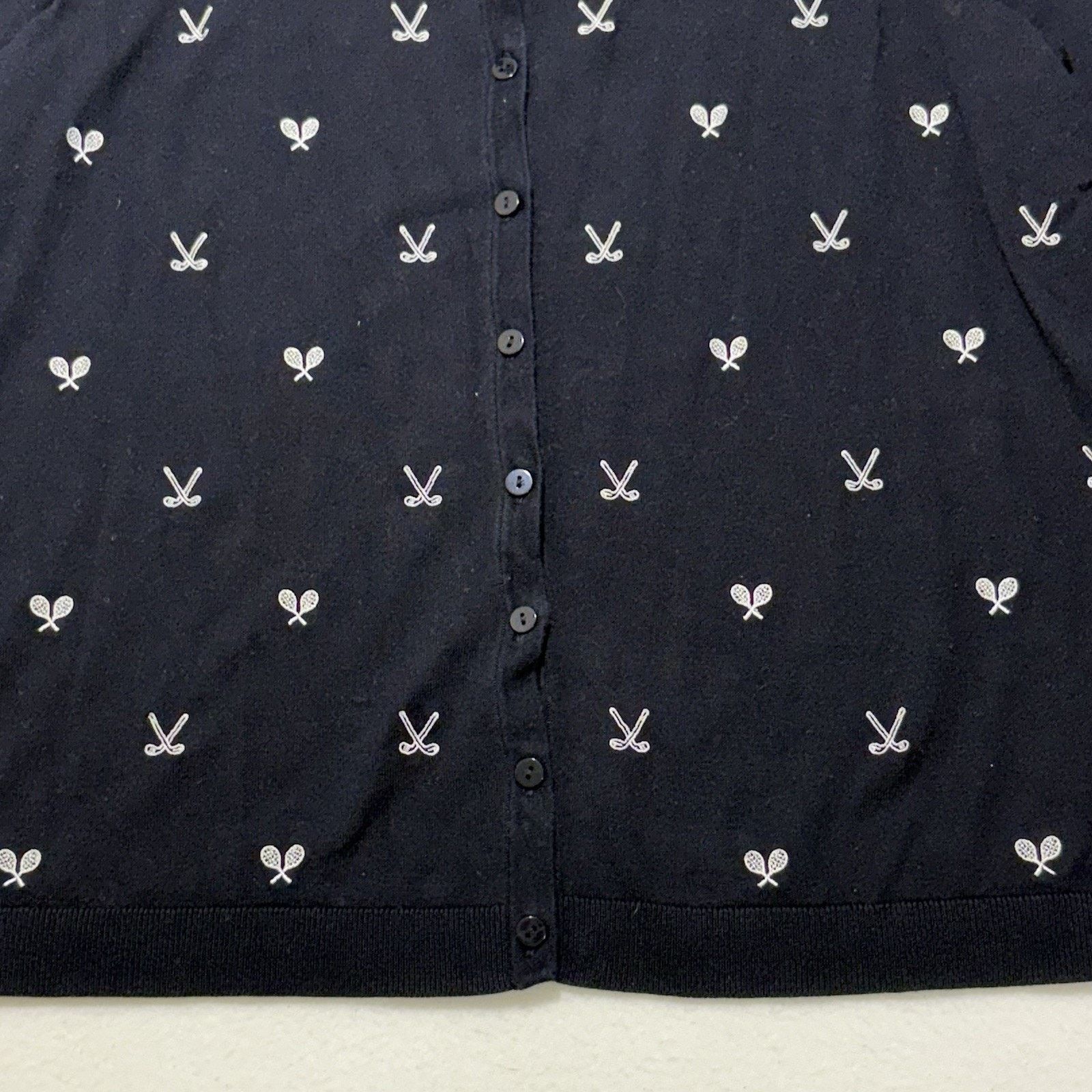 Other Talbots 1X Cardigan Sweater Golf Club Tennis Embroidery Size XL / US 12-14 / IT 48-50 - 7 Thumbnail