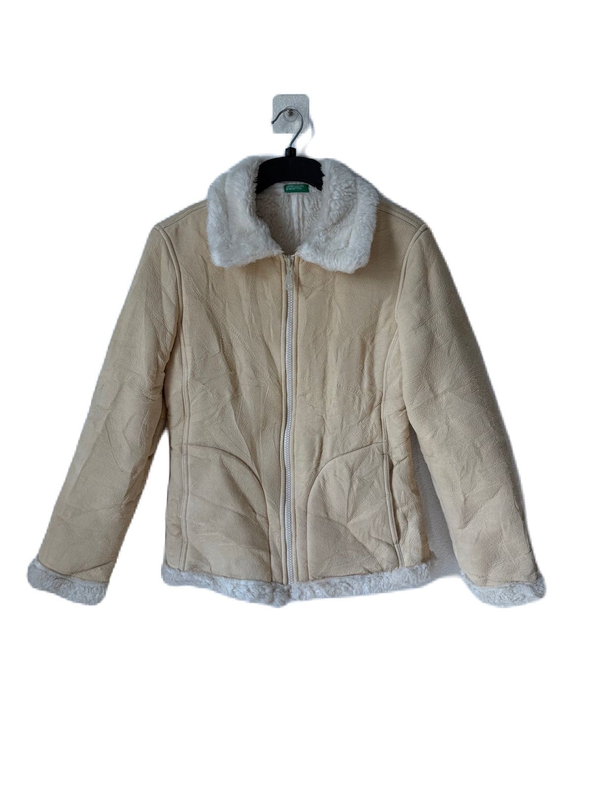 United Colors Of Benetton Winter Jacket Benetton Zipper Sherpa Size M / US 6-8 / IT 42-44 - 1 Thumbnail