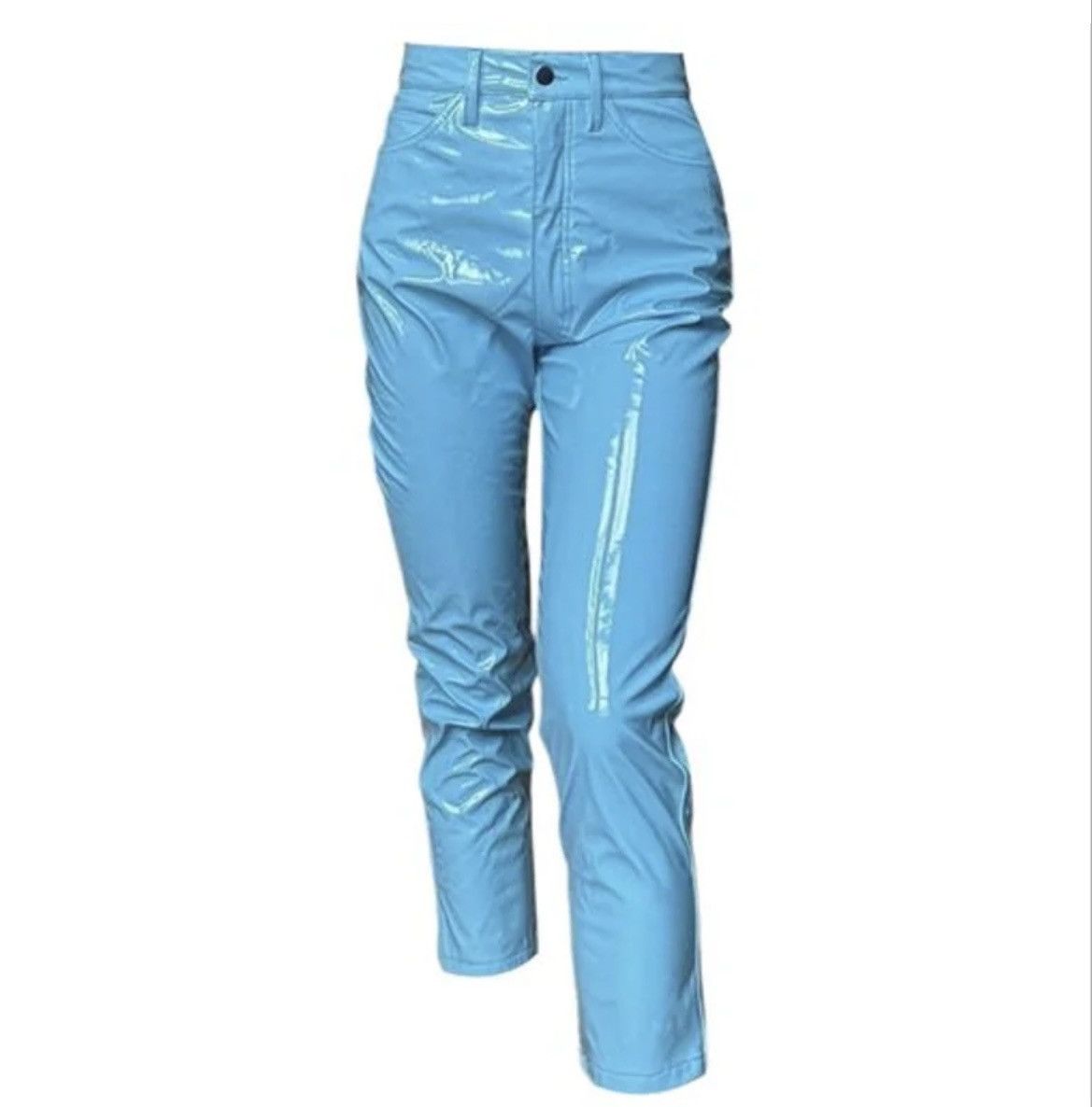 Maison Margiela Maison Margiela Blue Vinyl Trousers - SS19 Runway Size 28" / US 6 / IT 42 - 1 Thumbnail