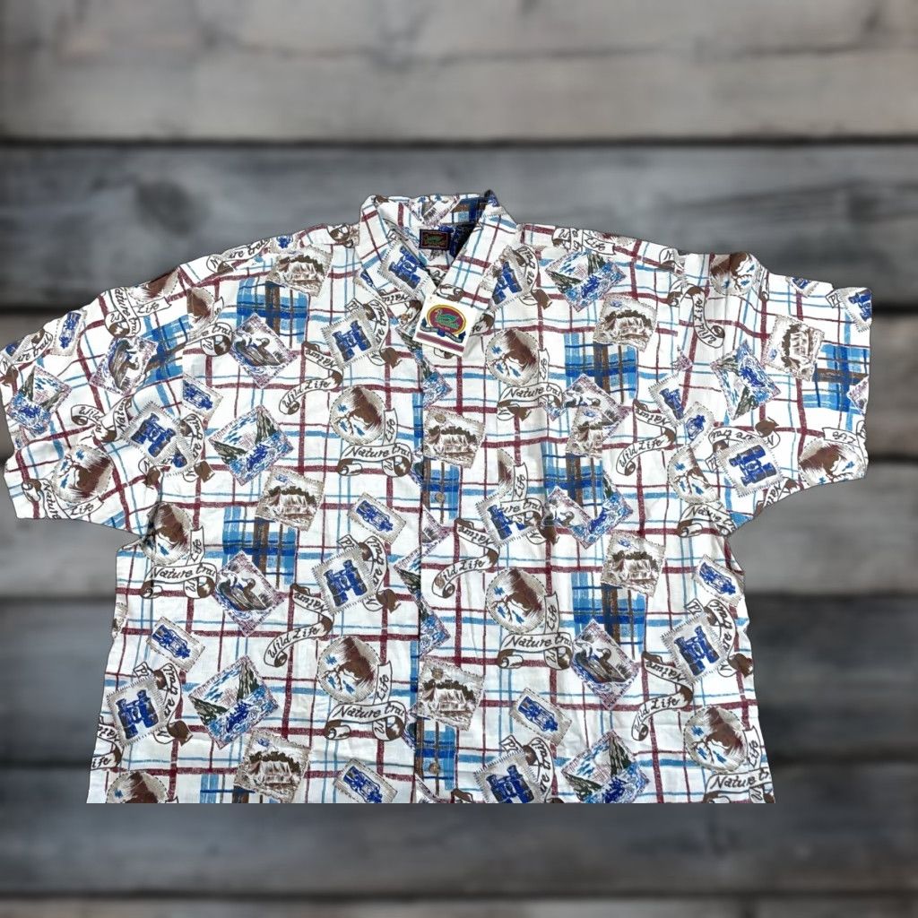 Vintage VINTAGE Duxbak Shirt Adult 3XL White Deer Print Short Sleeve Button-Down Collar Men Size US XXL / EU 58 / 5 - 1 Thumbnail