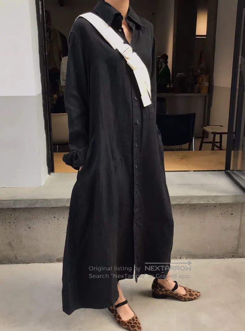 Yohji Yamamoto Yohji Yamamoto 1992aw Japanese Linen Dress Size ONE SIZE - 1 Thumbnail