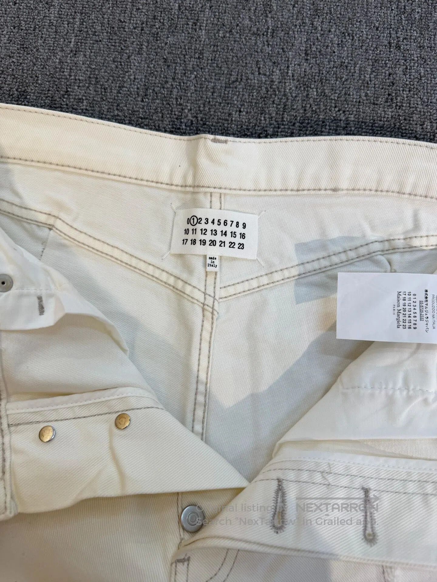 Japanese Brand Maison Margiela White Denim Pants. Size 39" - 6 Thumbnail