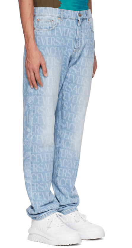 Versace Versace Blue Allover Jeans Size US 32 / EU 48 - 2 Thumbnail