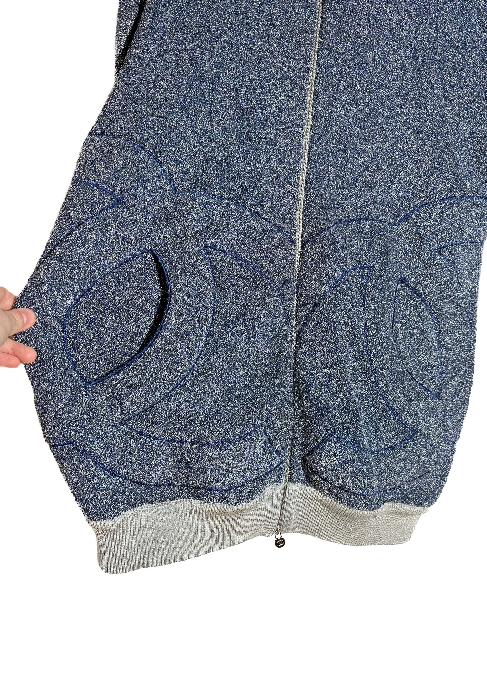 Chanel Chanel 2017 Blue Metallic CC Zip-Up Hoodie Size XL / US 12-14 / IT 48-50 - 7 Thumbnail