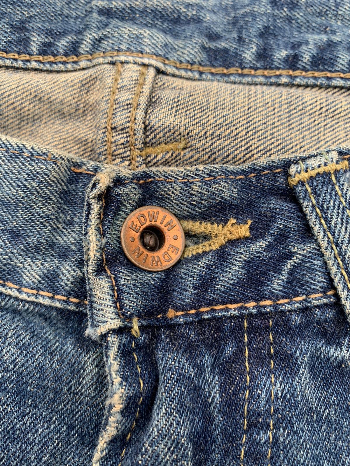 Kapital VINTAGE EDWIN 505 SELVEDGE BAGGY RUSTY DISTRESSED DENIM Size US 32 / EU 48 - 12 Thumbnail